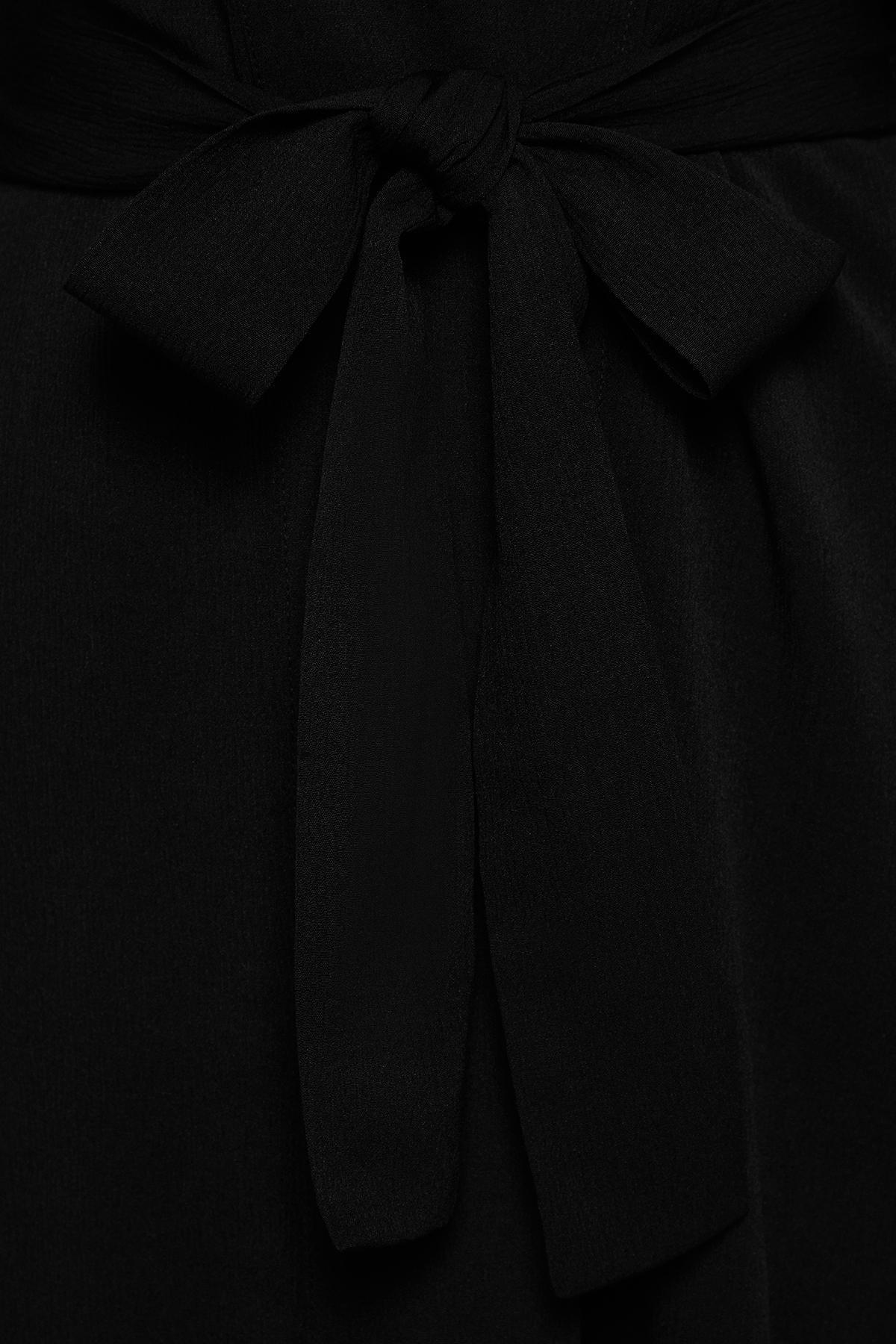 Black Belted Maxi Woven Ruffled Kimono, , large image number 5