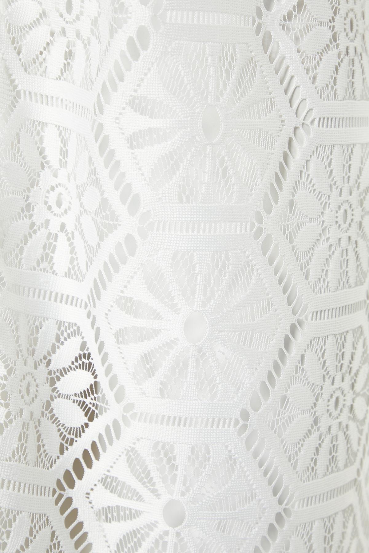 Ecru Mini Knitted Lace Kimono&Kaftan TBESS24KM00034, , large image number 4