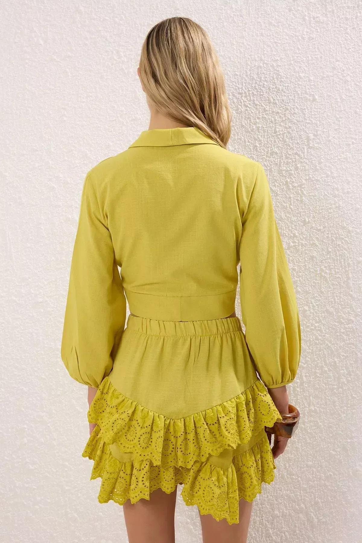 Green Tie Beach Blouse, C101_7436, large image number 7