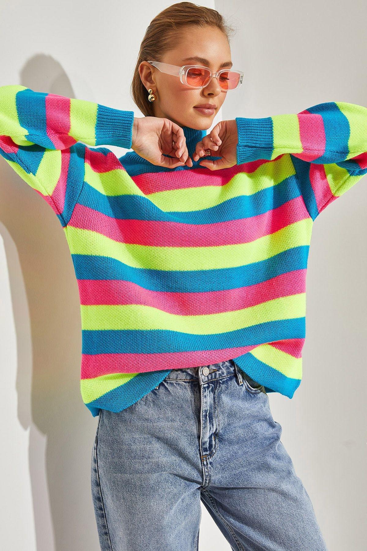 Blue Turtleneck Knitted Sweater, C101_5694, large image number 0