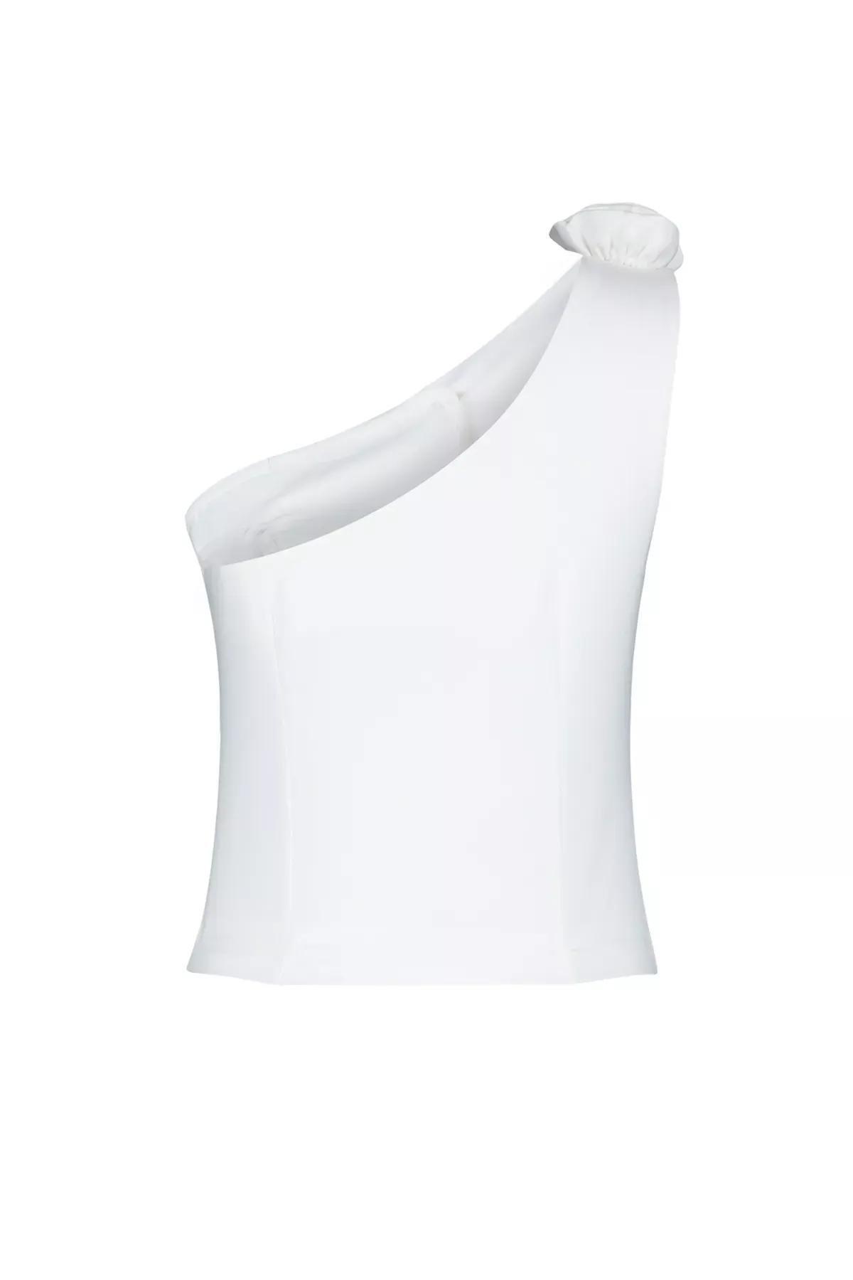 Beige Rose Detail Vest, Ecru, large image number 5