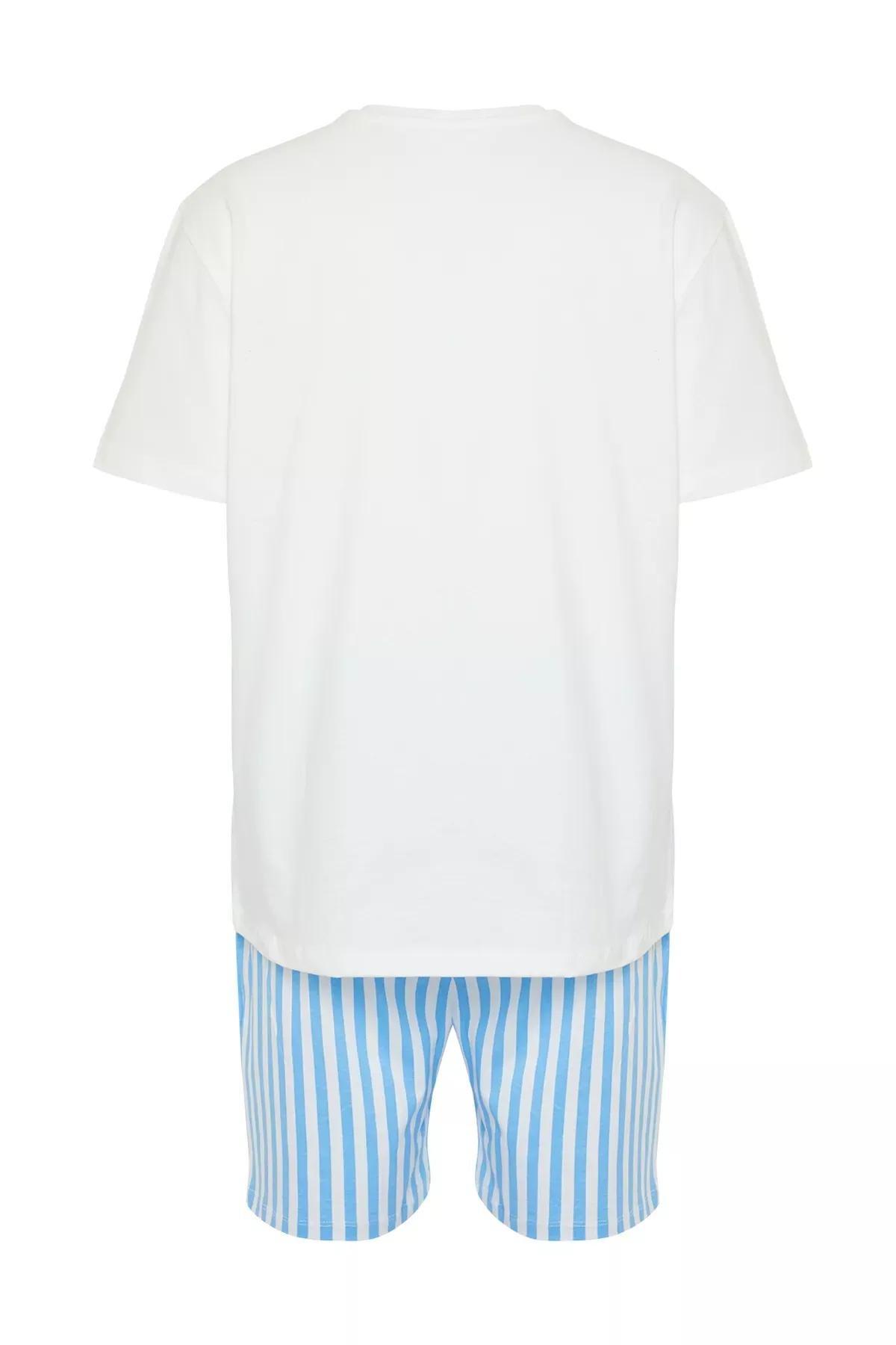 White Knitted Pajama Set, Ecru, large image number 7