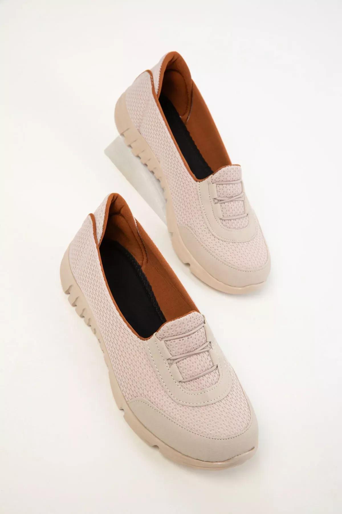 Beige Slip-On Casual Shoes, , large image number 1