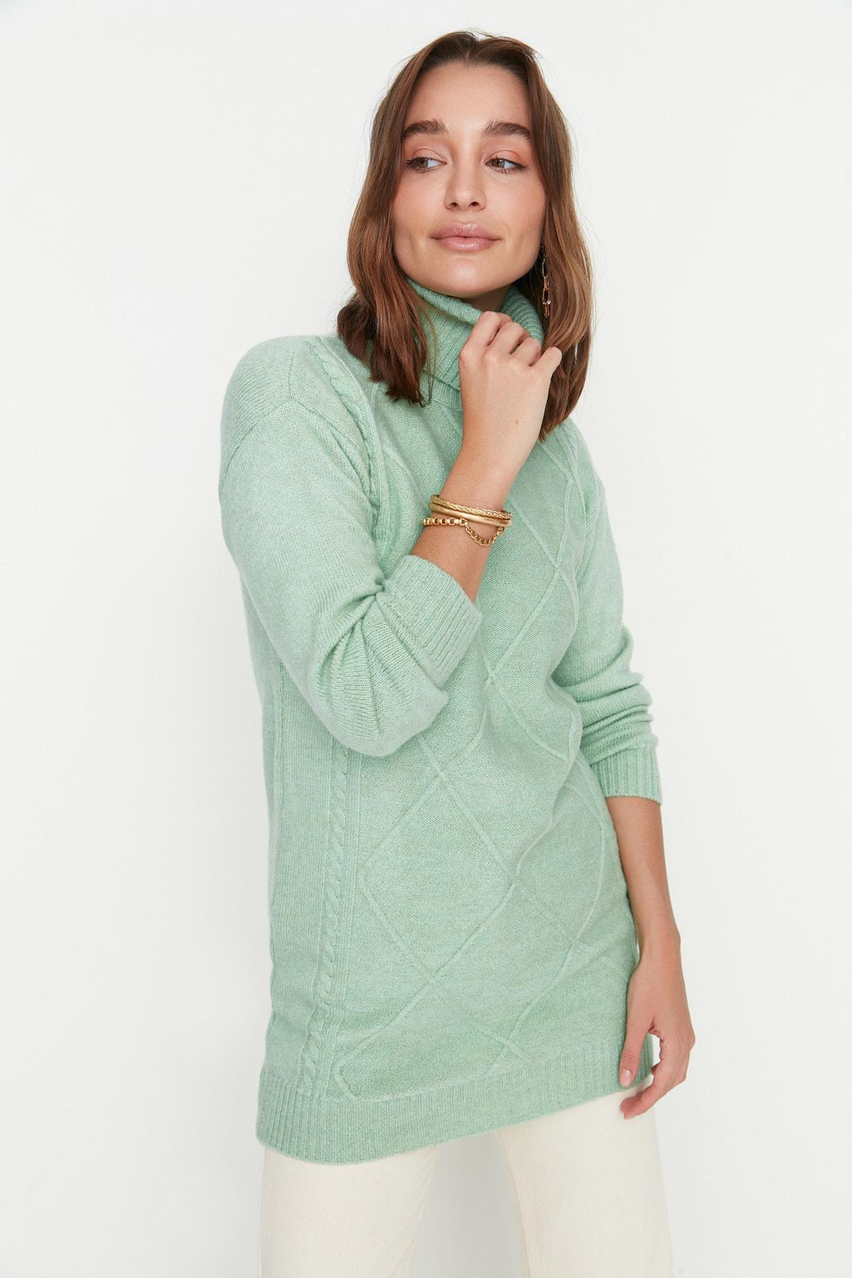 Green Pullover Mini Dress, , large image number 1