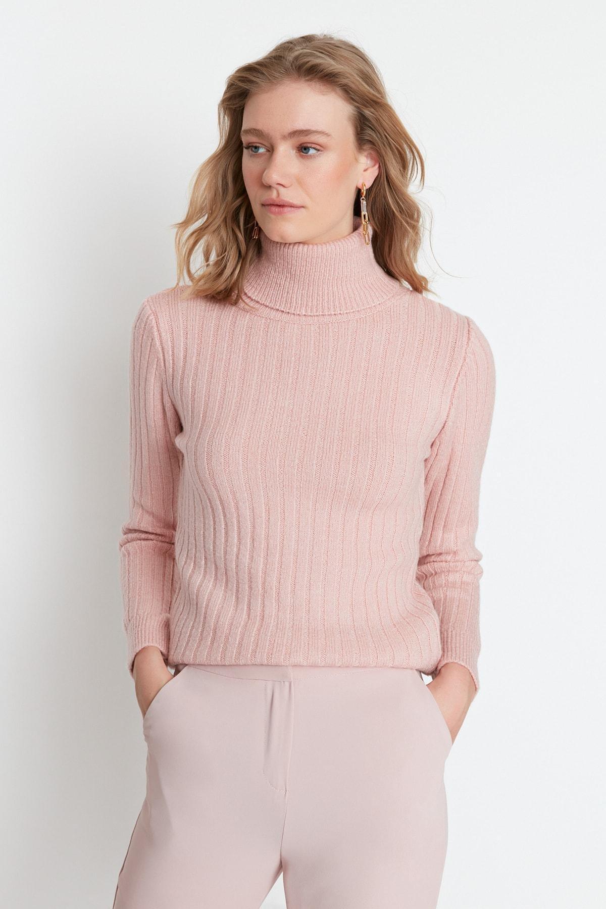 Pink Turtleneck Sweater, , large image number 1