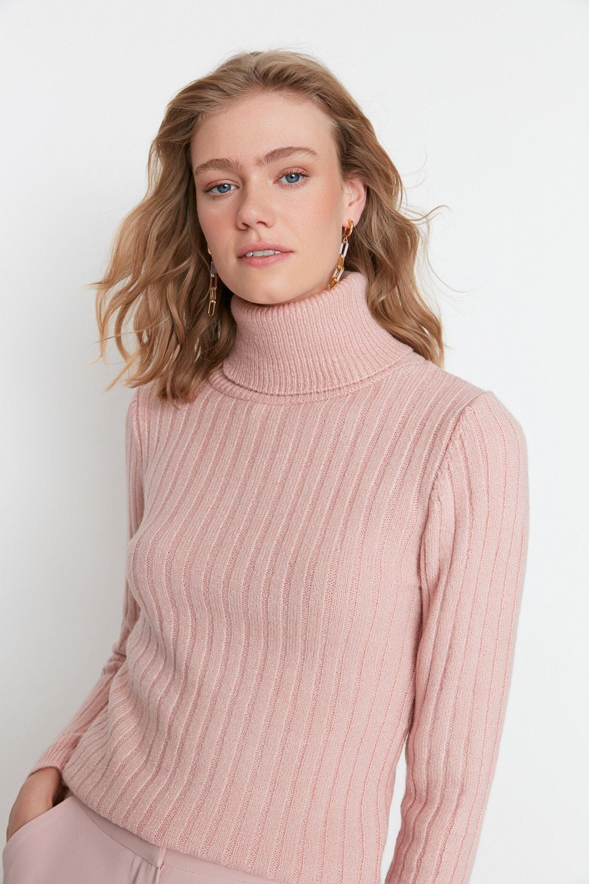 Pink Turtleneck Sweater, , large image number 2