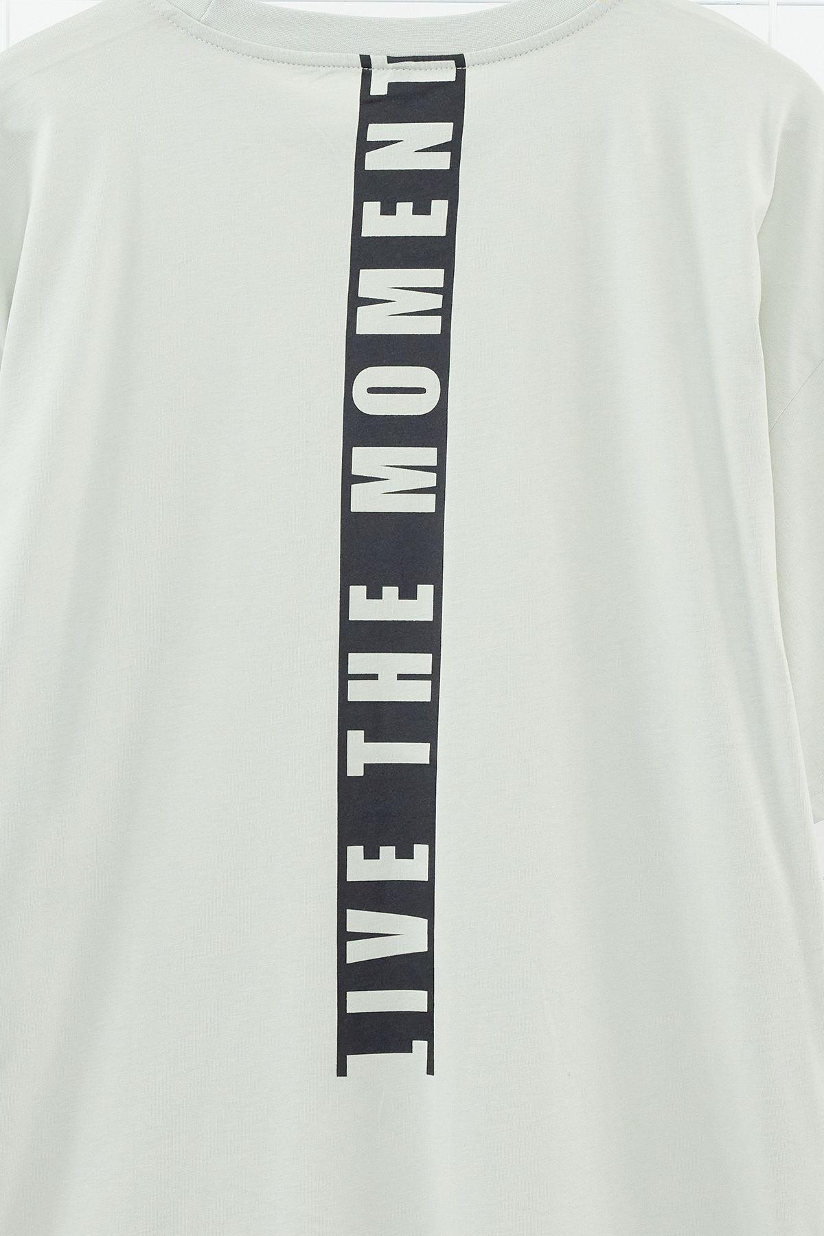 Grey Plus Size Oversized Printed Cotton T-Shirt, Grey, large image number 1
