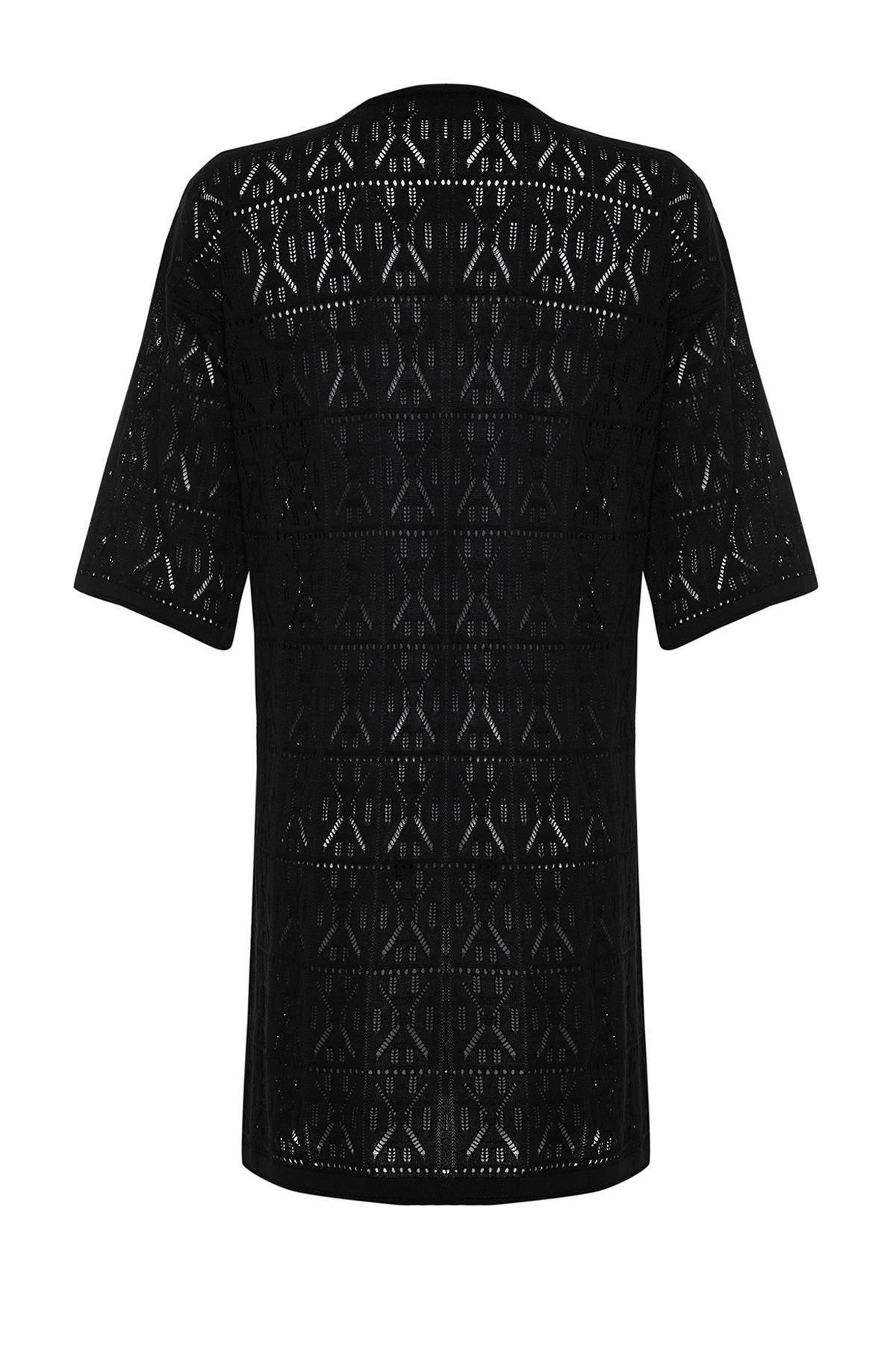 White Mini Knitted Tie Knitwear effect Beach Dress TBESS24EL00093, C101_2094, large image number 4