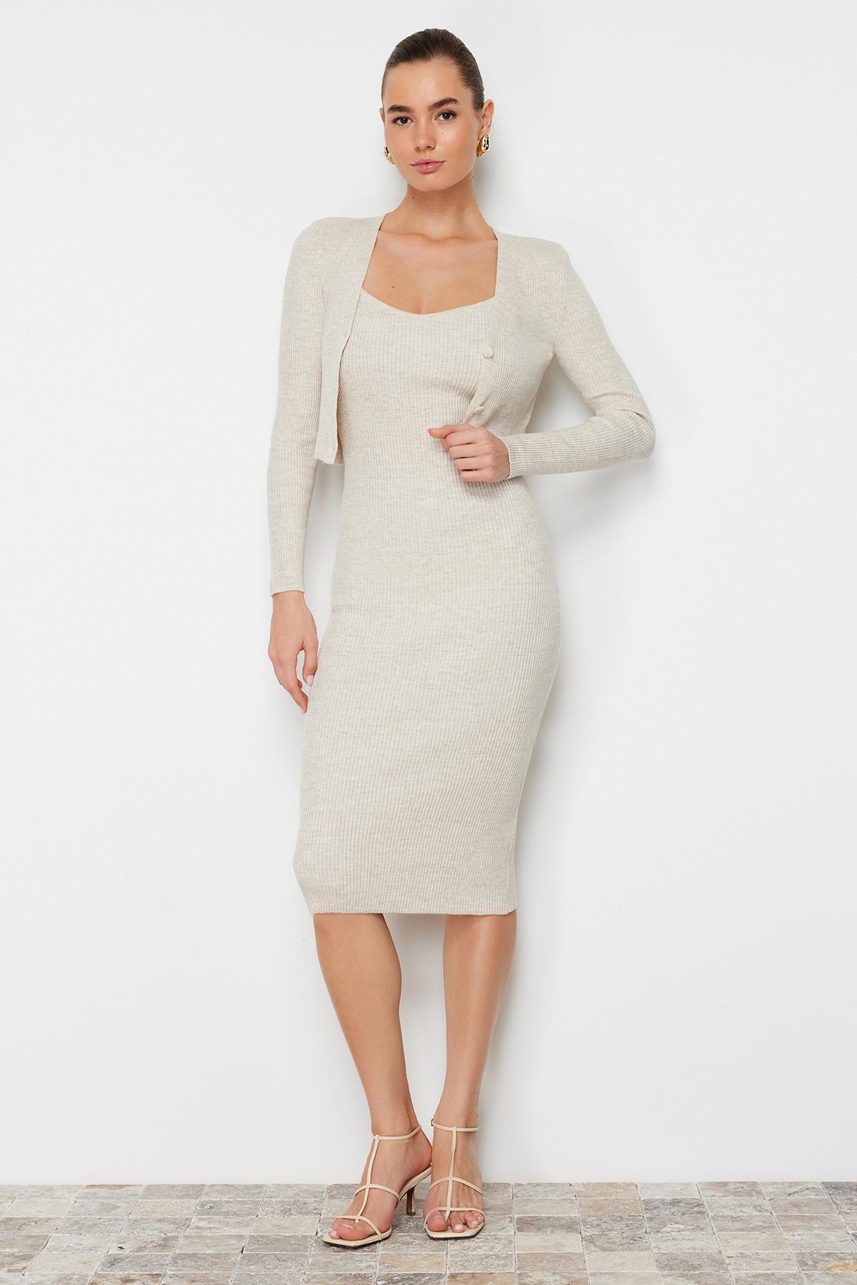 Beige Buttoned Detailed Co-Ord Set, , large image number 0