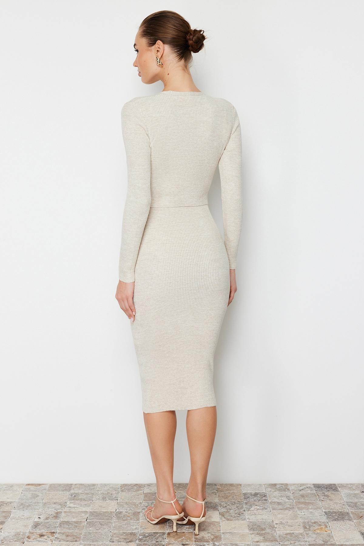 Beige Buttoned Detailed Co-Ord Set, Beige, large image number 4