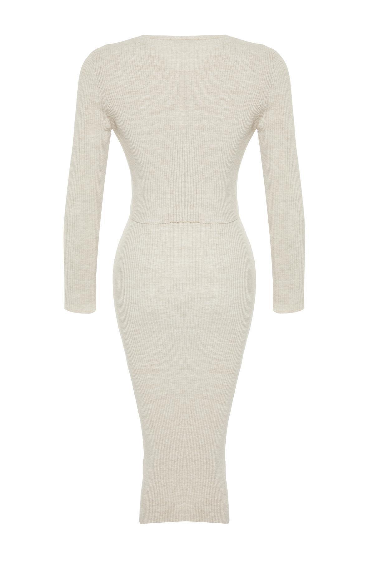 Beige Buttoned Detailed Co-Ord Set, , large image number 5