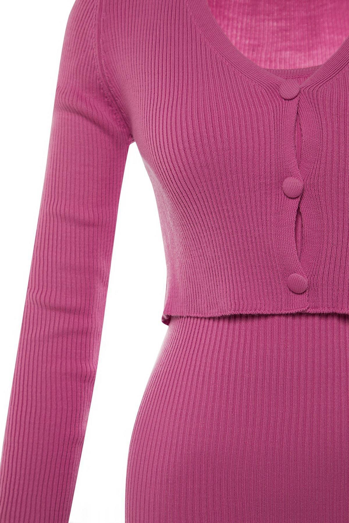 Pink Bodycon Midi Dress, , large image number 6