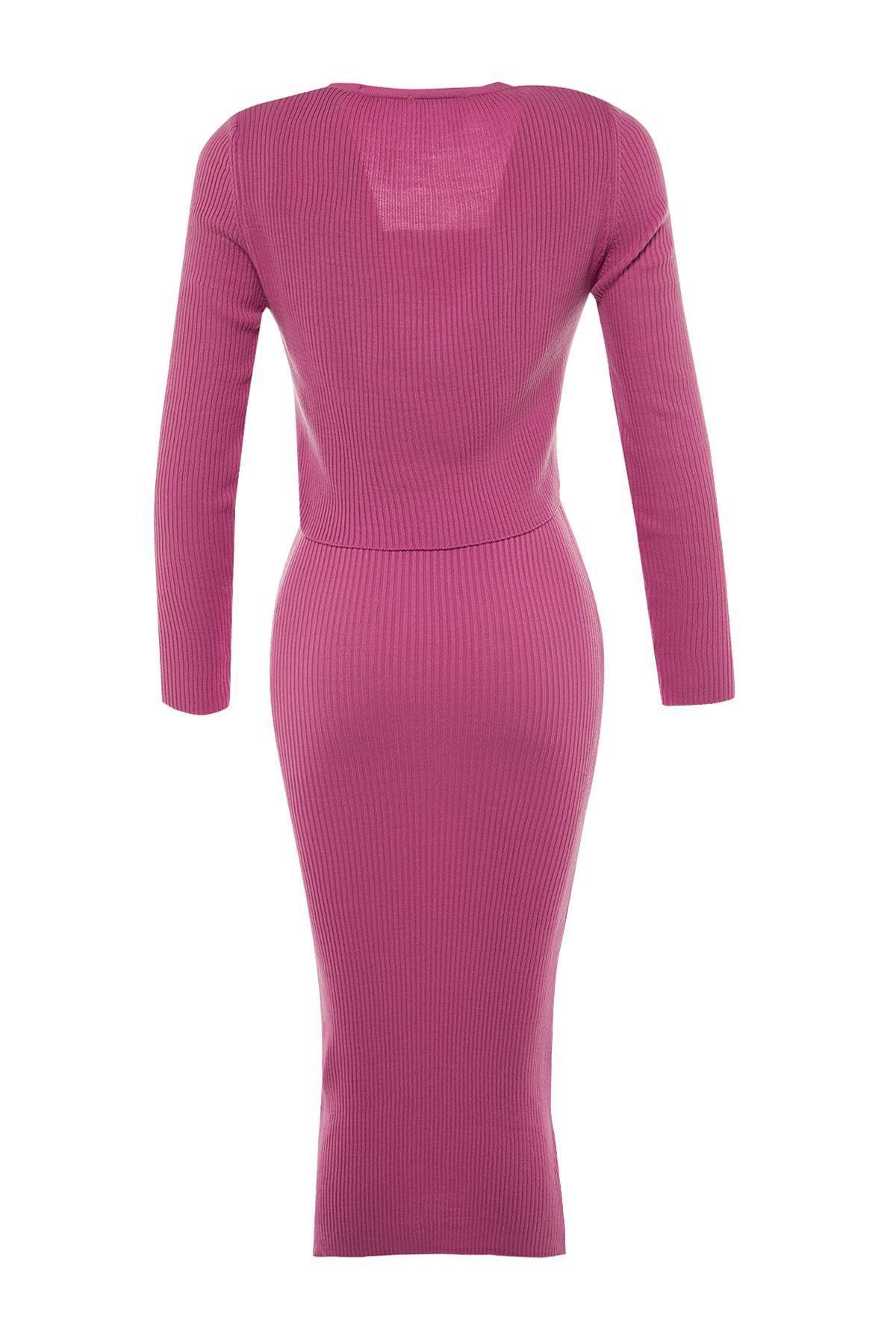 Trendyol - Pink Bodycon Midi Dress