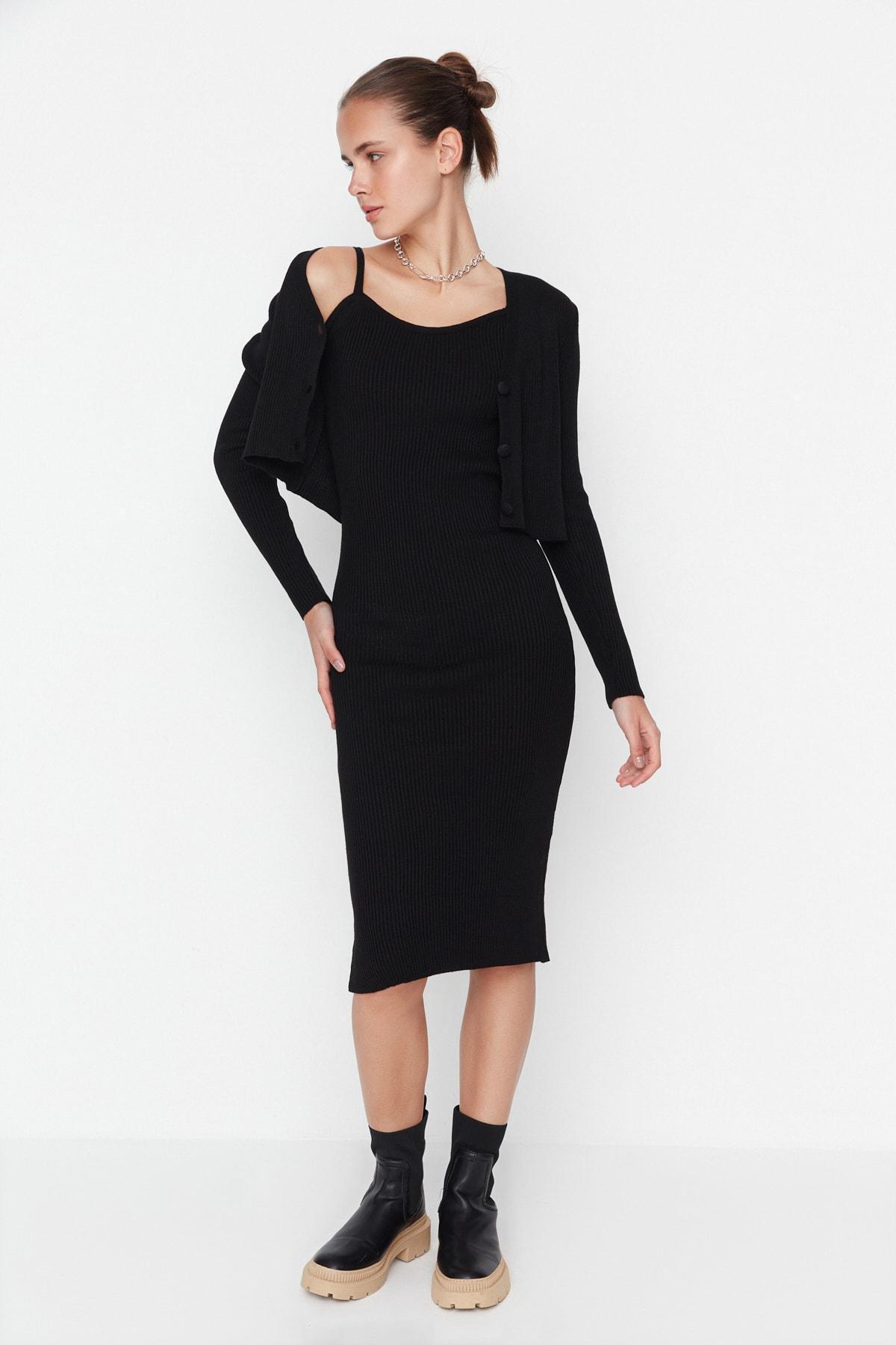 Black Bodycon Midi Dress, , large image number 2