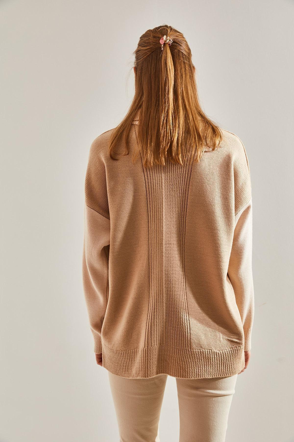 Multicolour Half Turtleneck Knitted Blouse, C101_5084, large image number 5