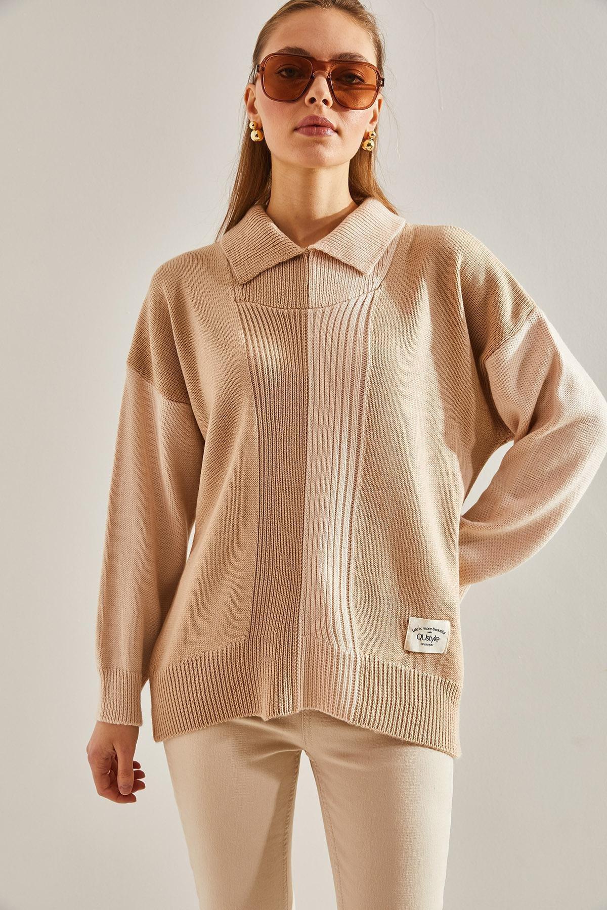 Multicolour Half Turtleneck Knitted Blouse, C101_5084, large image number 6