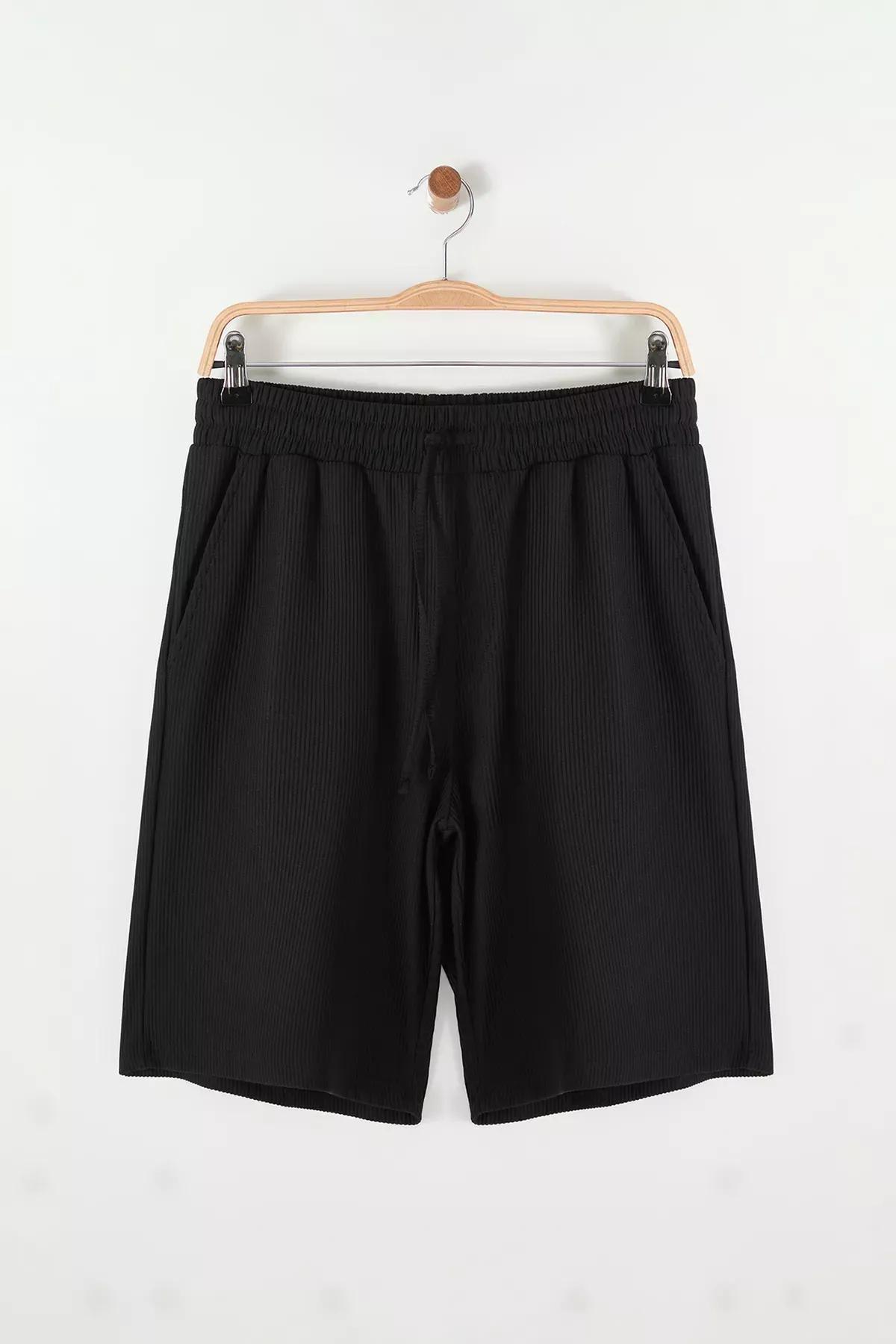 Black Wrinkle-Free Ottoman Shorts, , large image number 5
