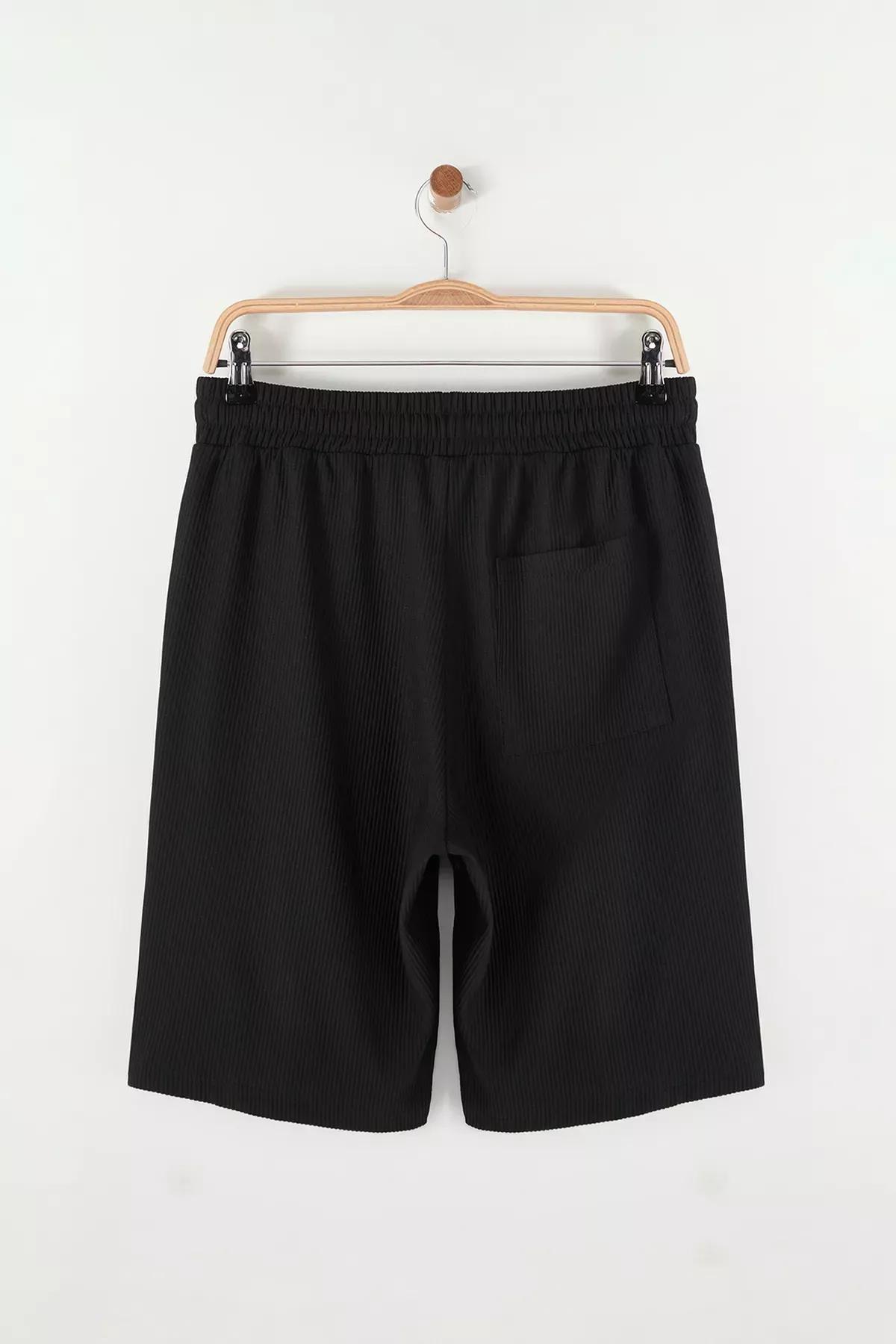 Black Wrinkle-Free Ottoman Shorts, , large image number 7
