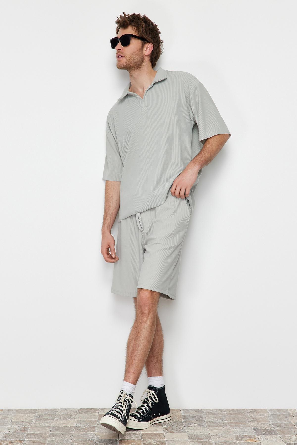 Beige-Grey Limited Edition Shorts, , large image number 0