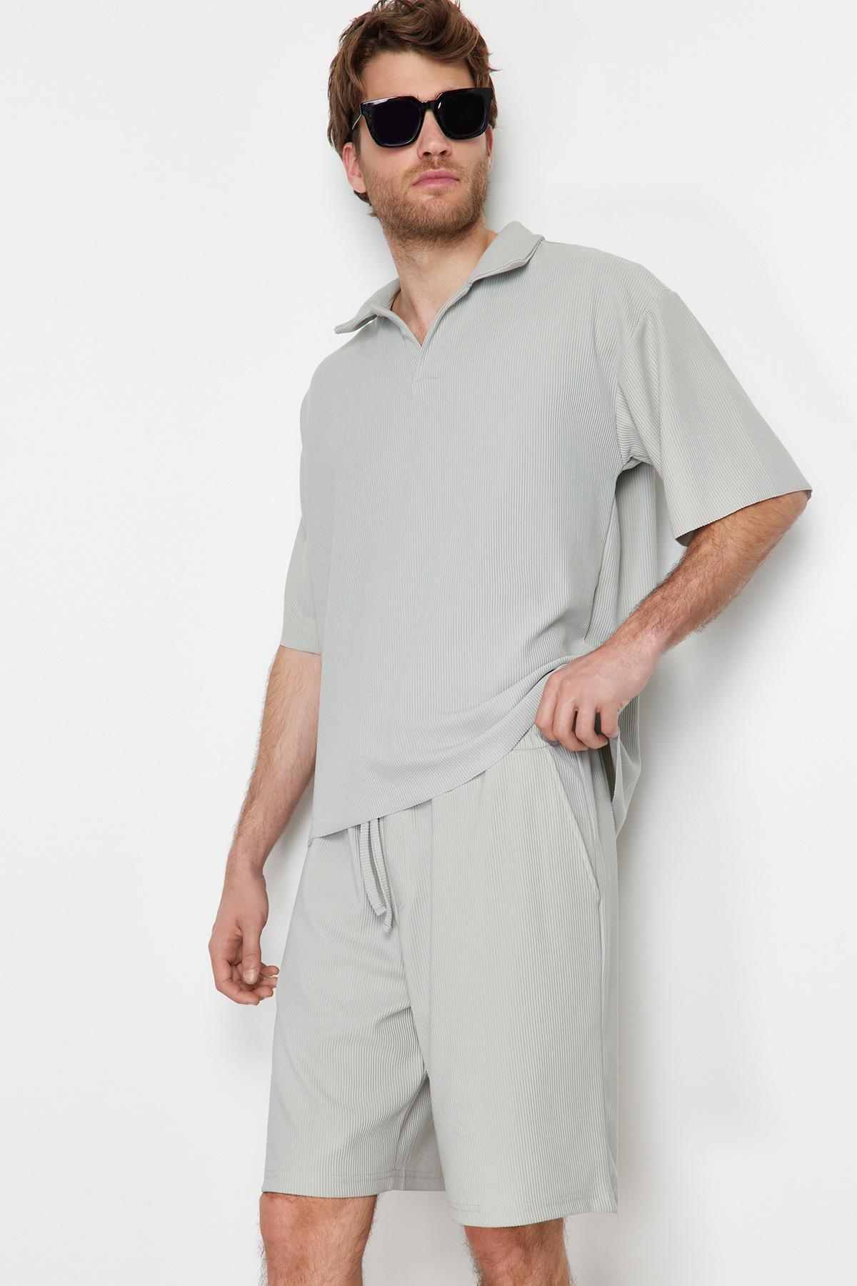 Beige-Grey Limited Edition Shorts, , large image number 2