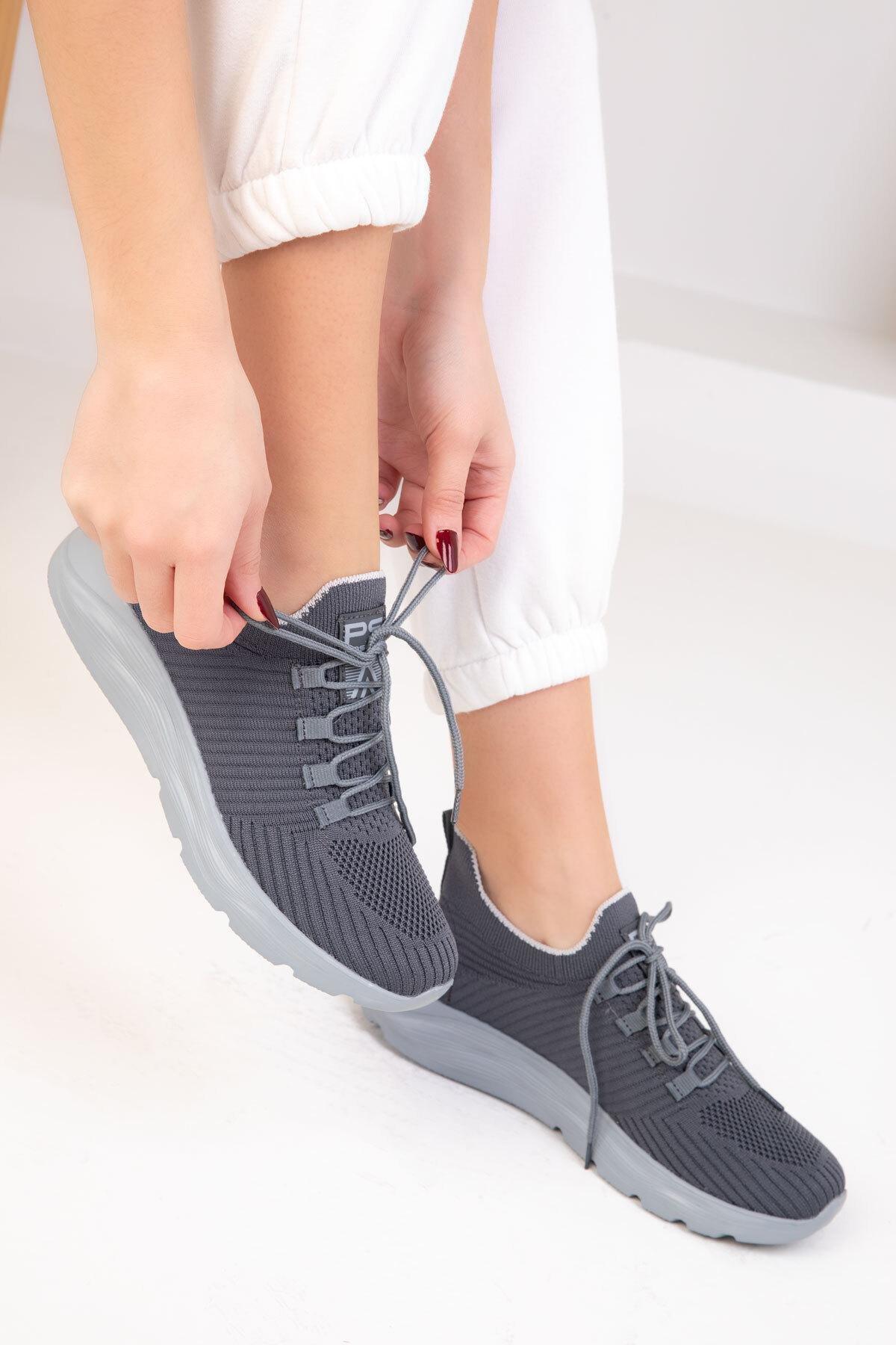 Grey Lace-Up Sneakers, , large image number 1