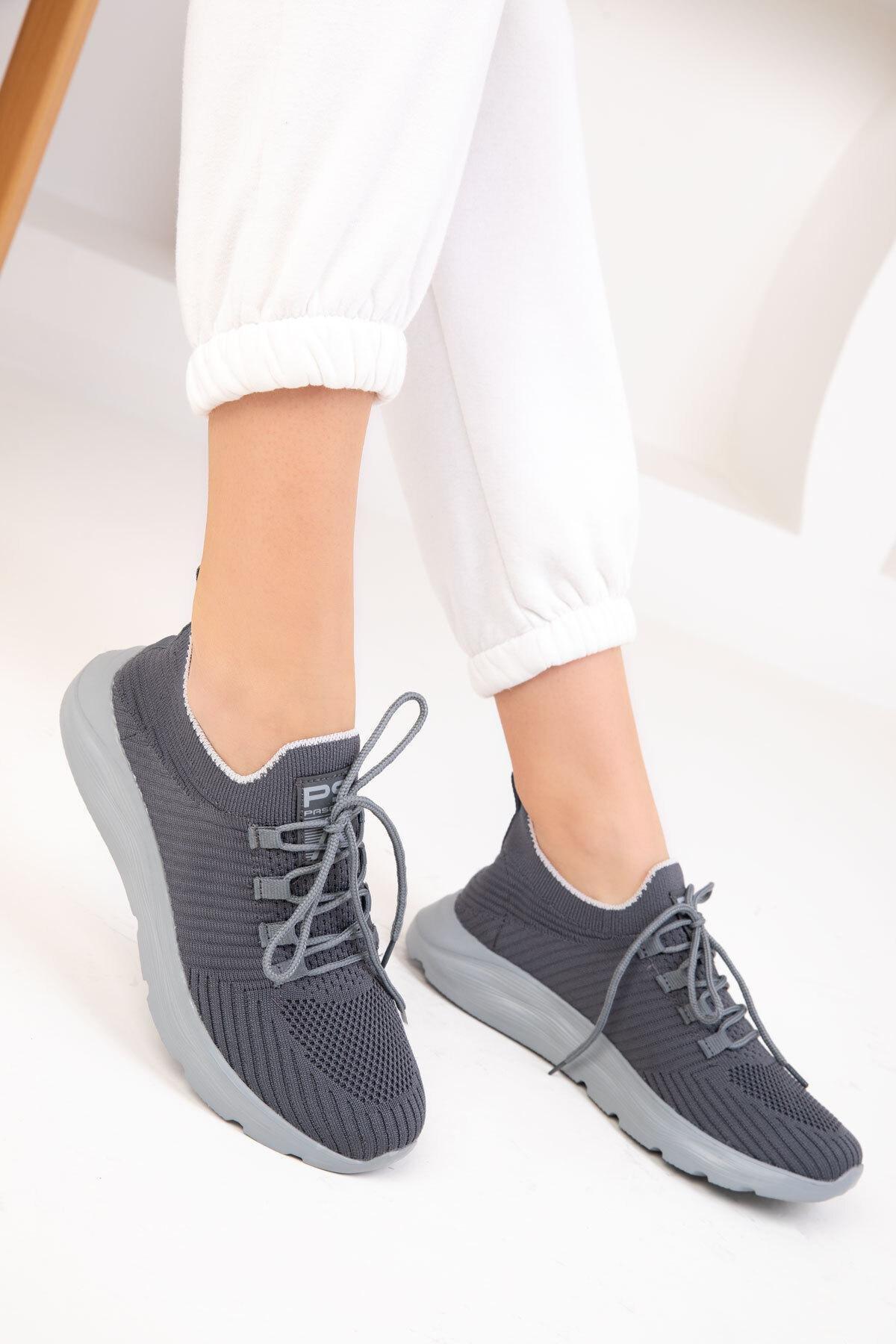 Grey Lace-Up Sneakers, , large image number 3