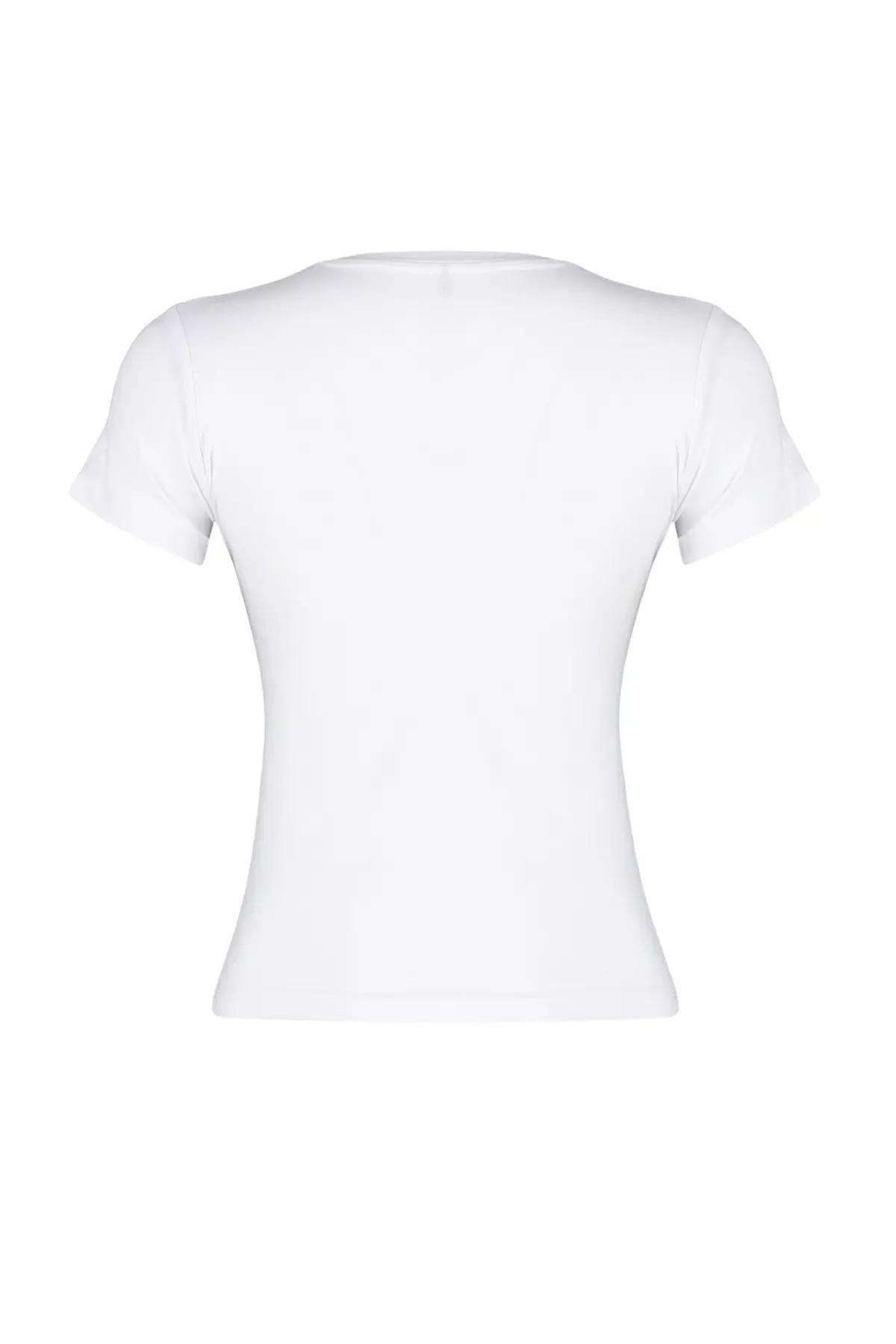 White Printed T-Shirt, White, large image number 6
