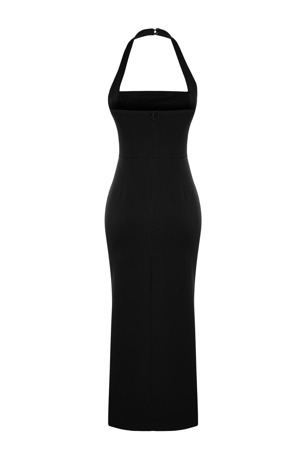 Black Fitted Woven Dress TPRSS24EL00136, , large image number 5