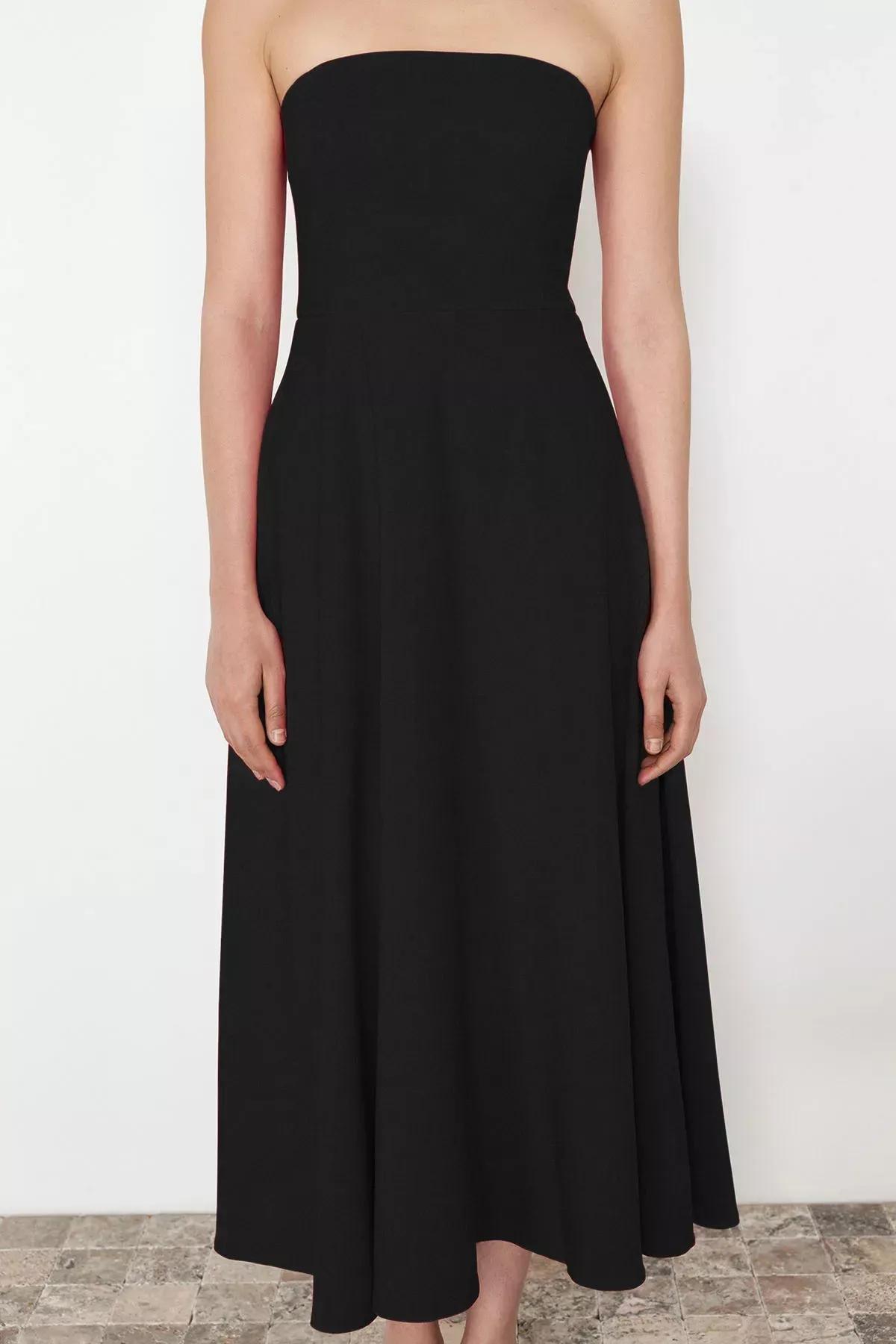 Black Strapless Evening Dress, , large image number 3