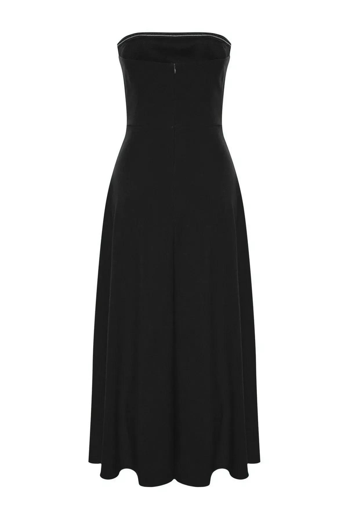 Black Strapless Evening Dress, , large image number 6