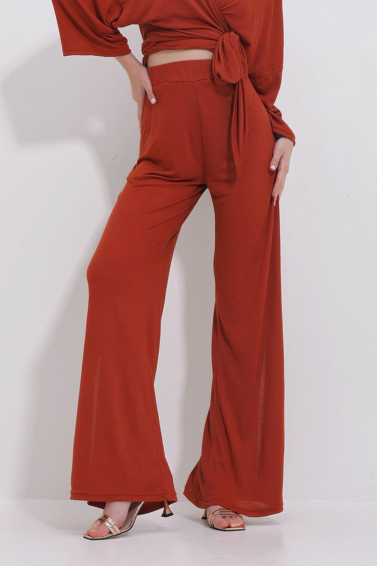 Blue Wide Relaxed Trousers, Tile, large image number 1