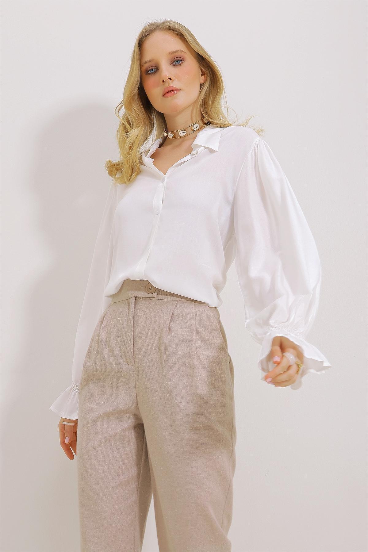 Ecru Flounced Shirt, Ecru, large image number 2