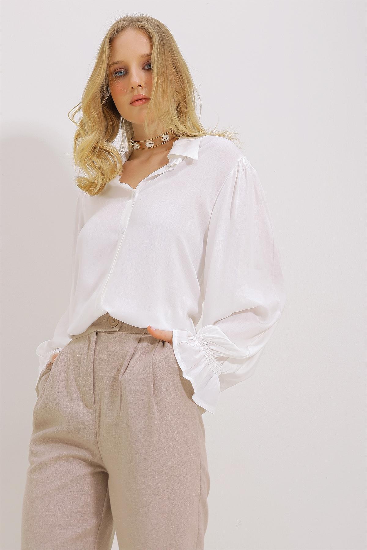 Ecru Flounced Shirt, Ecru, large image number 4