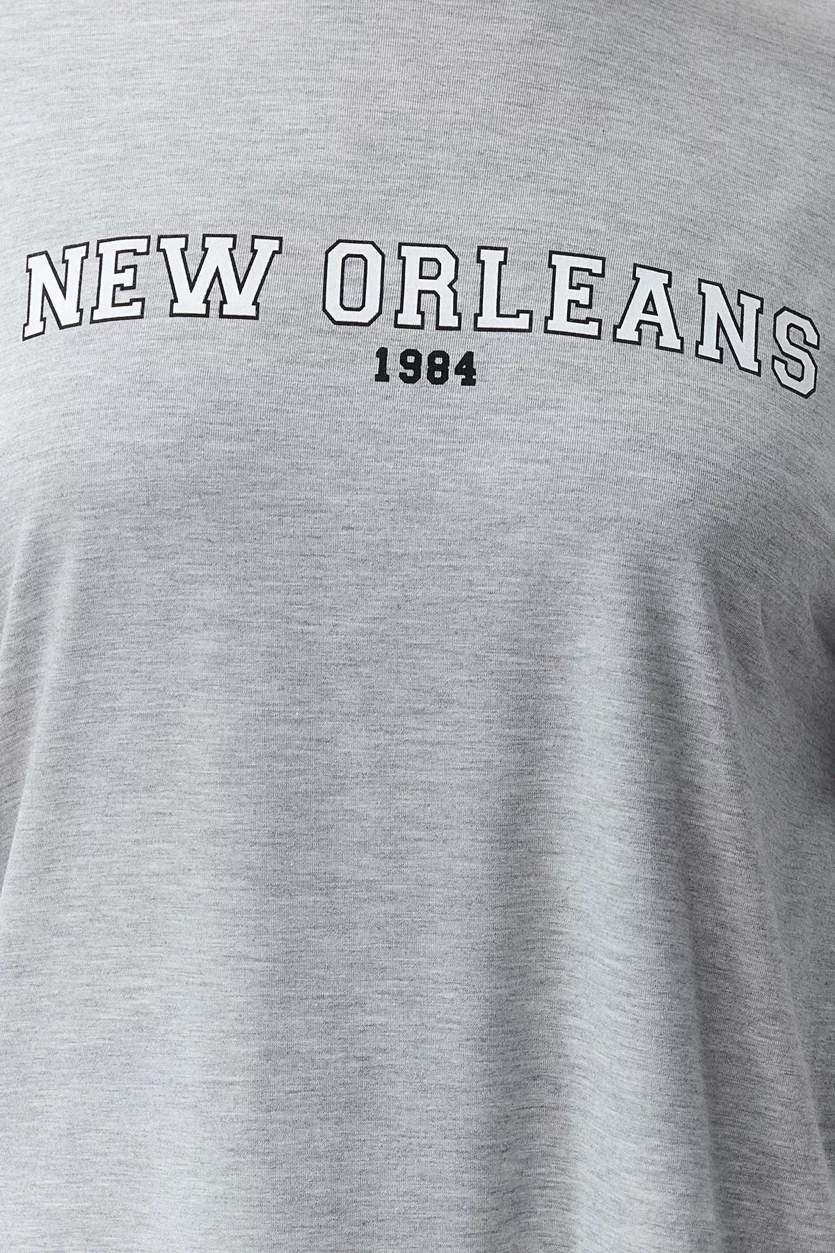 Grey Oversize Printed T-Shirt, C101_1656, large image number 5
