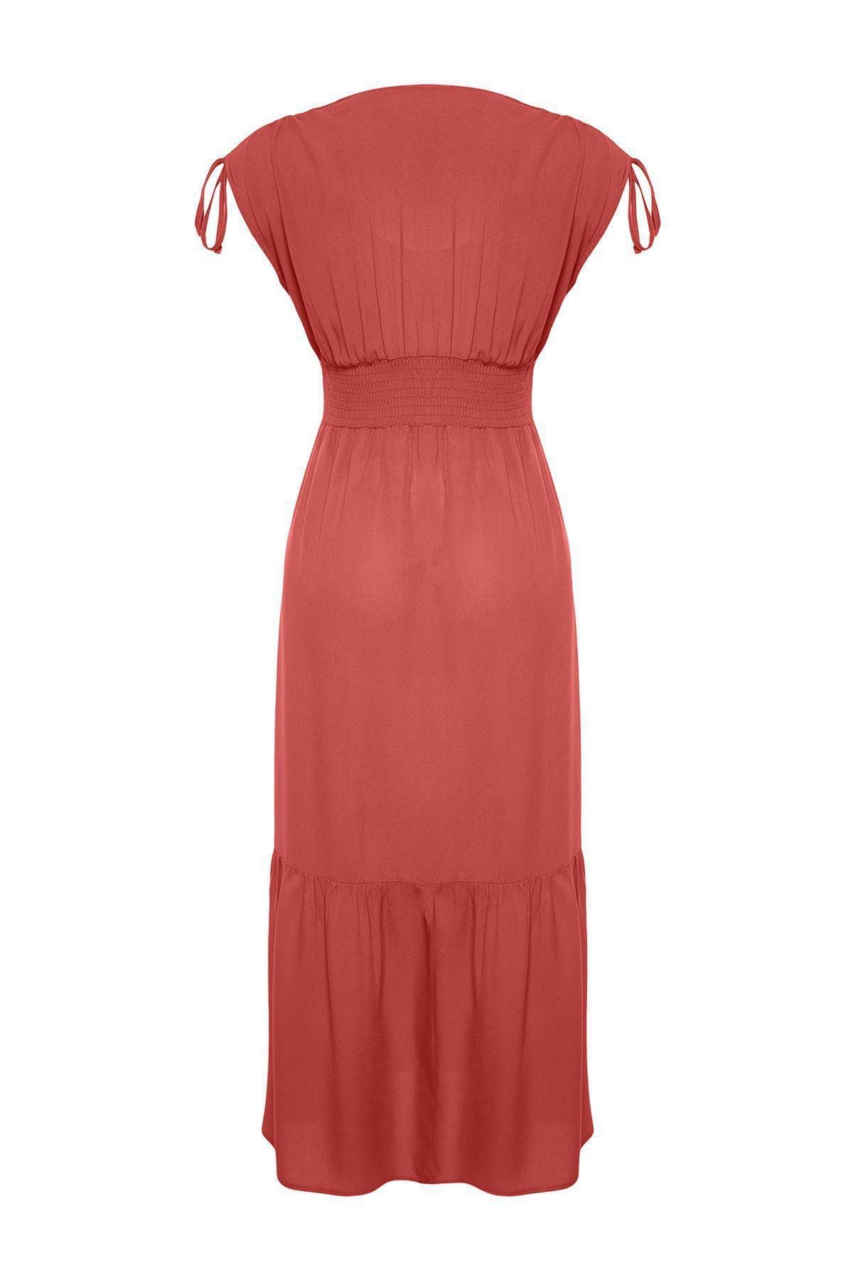 Pink Frills Ruffle Maxi Dress, Dried rose, large image number 6