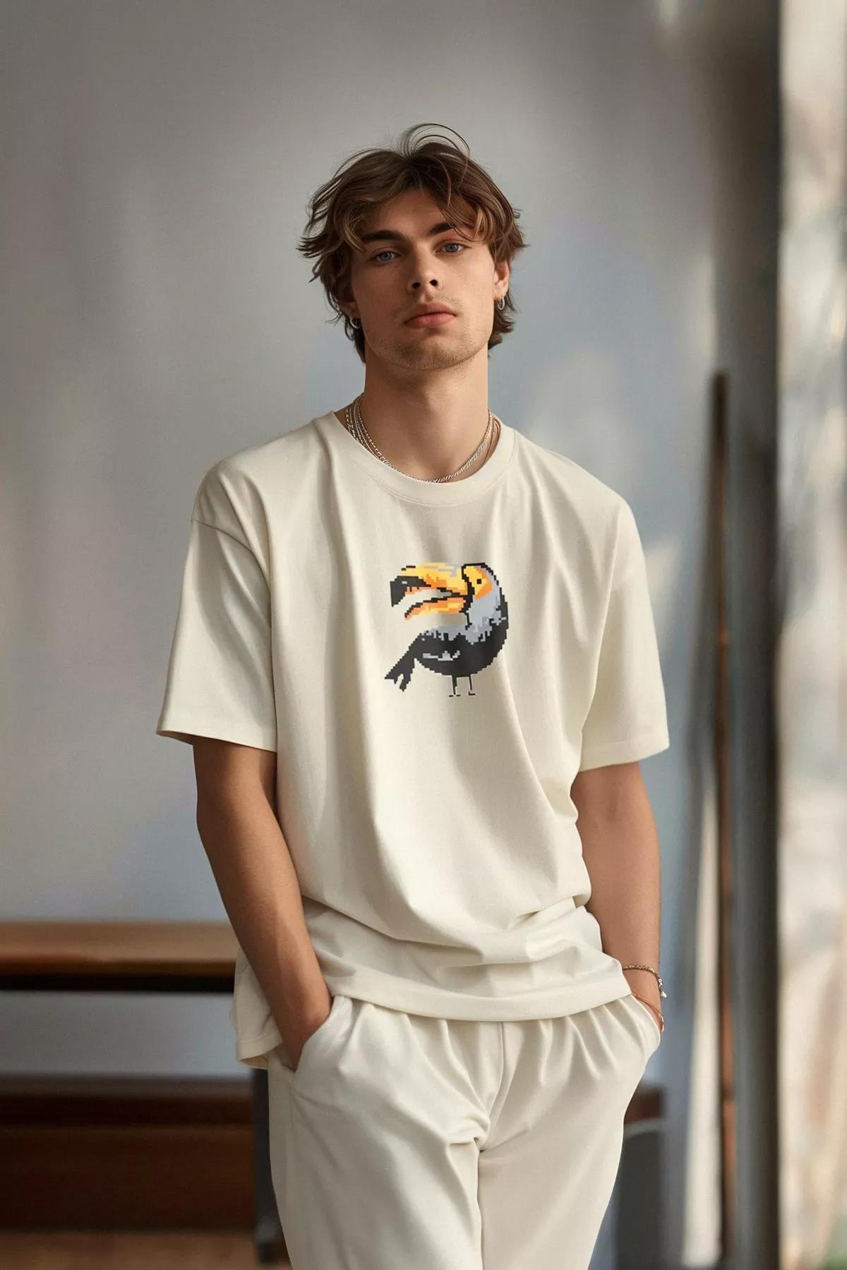Stone Oversized Printed Cotton T-Shirt, C101_1948, large image number 0