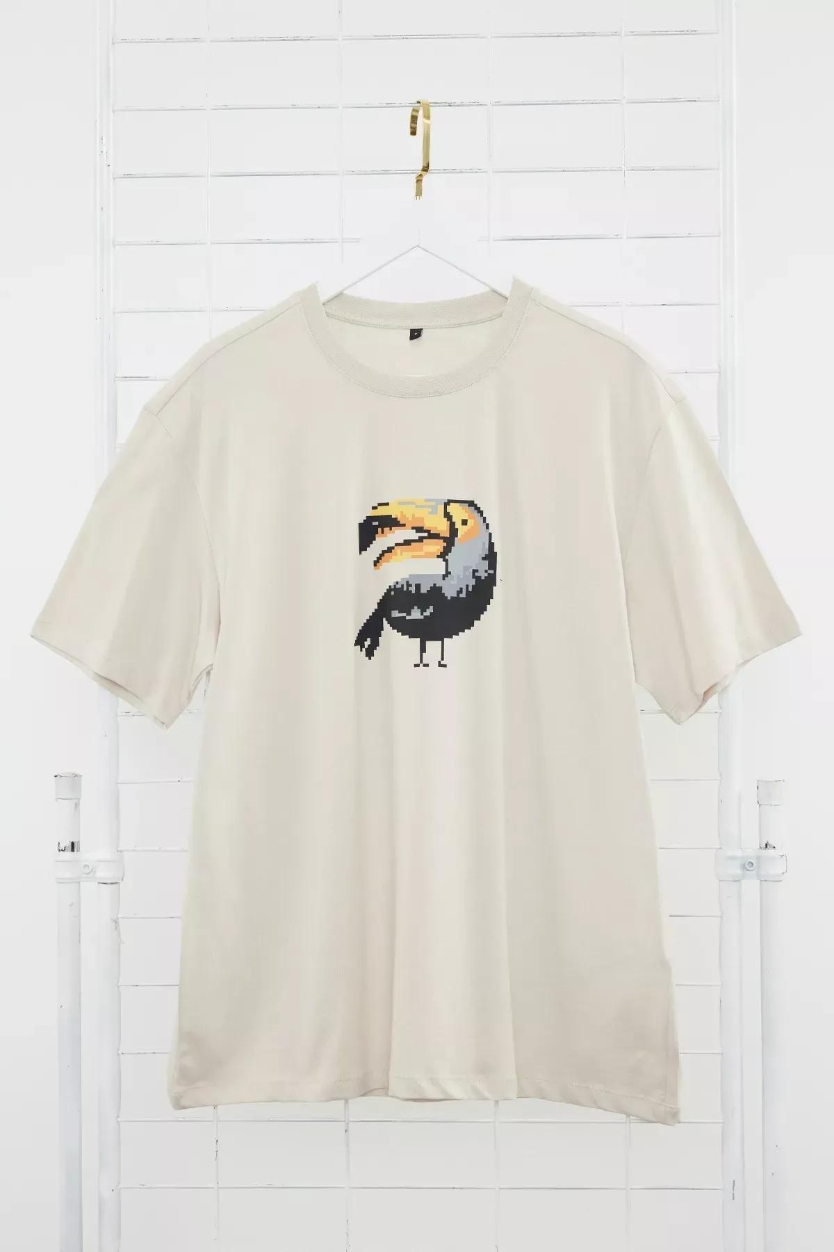 Stone Oversized Printed Cotton T-Shirt, C101_1948, large image number 1