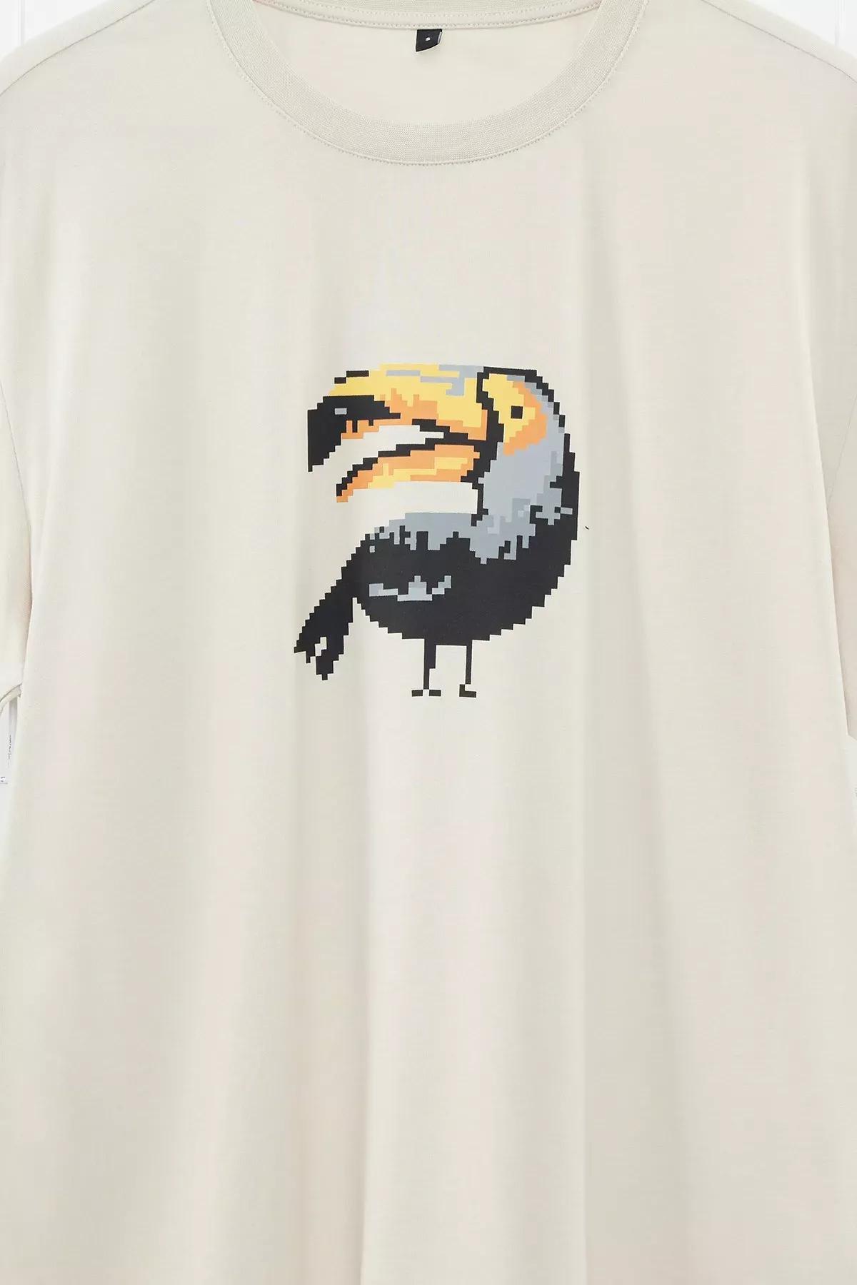 Stone Oversized Printed Cotton T-Shirt, C101_1948, large image number 2