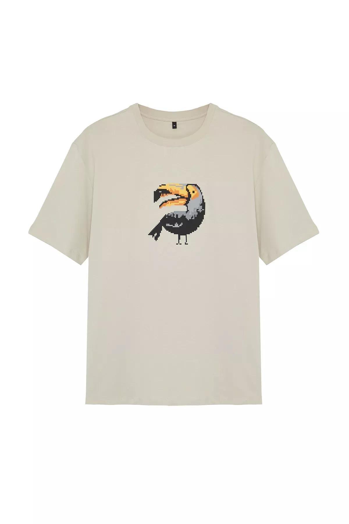 Stone Oversized Printed Cotton T-Shirt, C101_1948, large image number 4