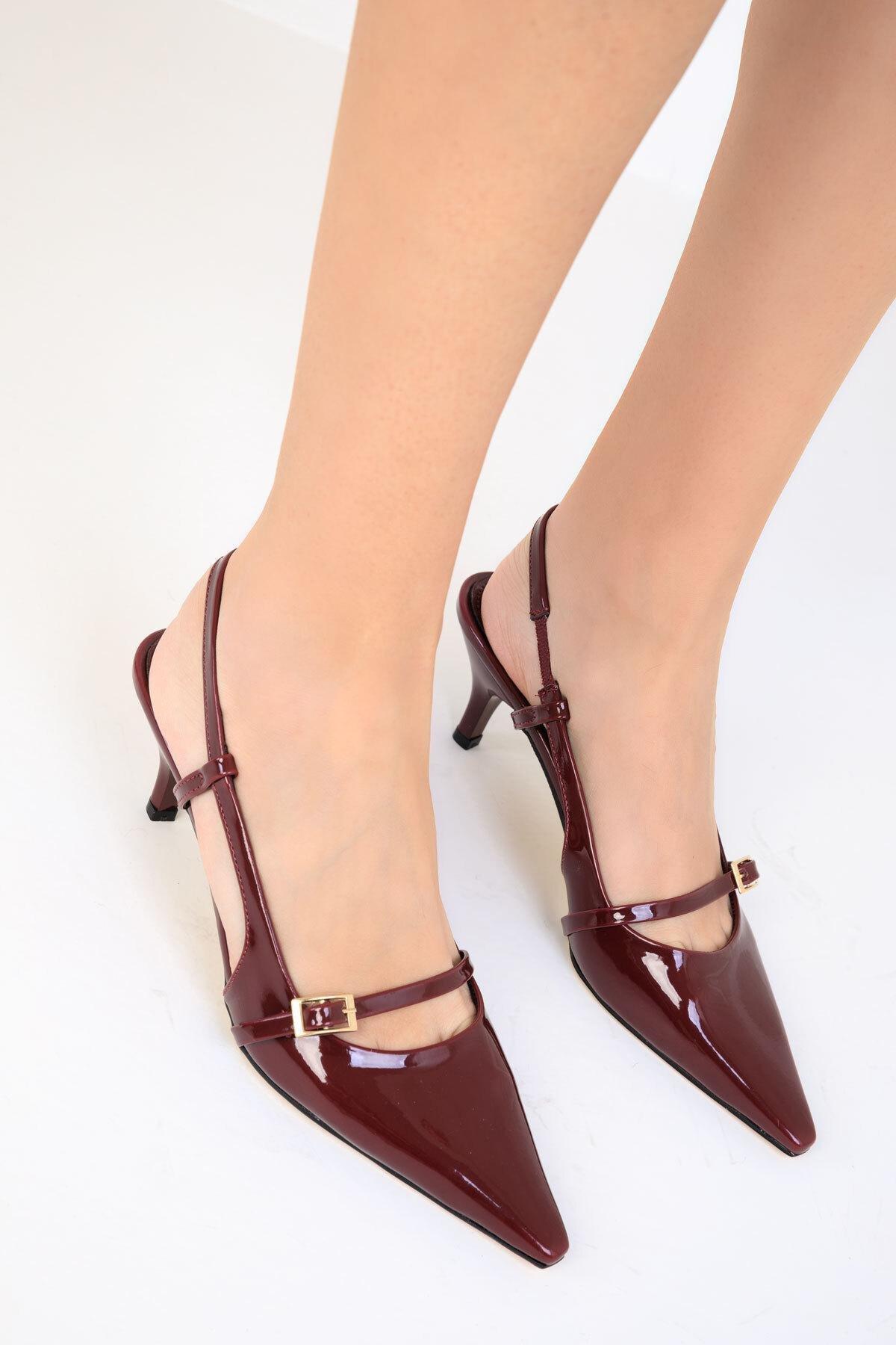 Burgundy Patent Leather Classic Heeled Shoes, , large image number 4