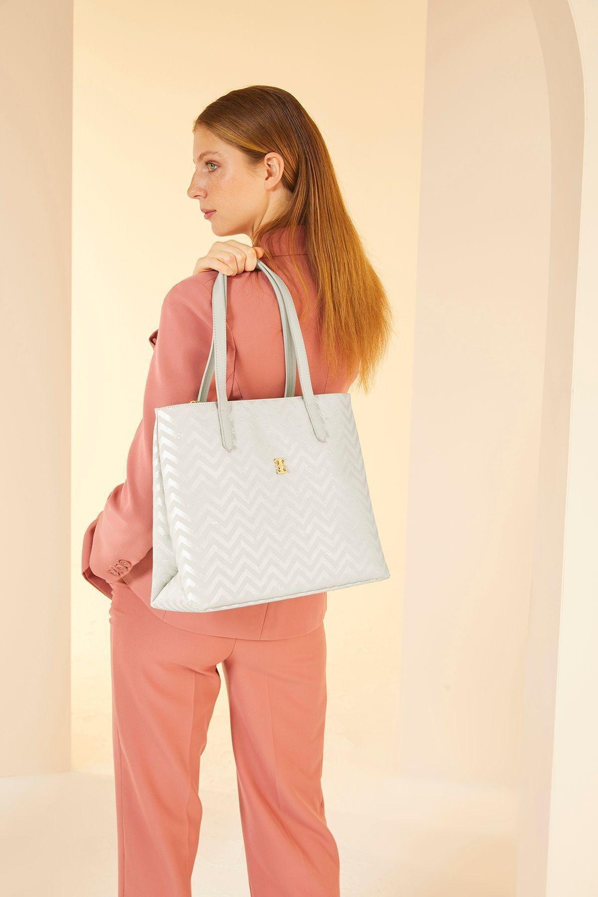 White Silver Womens Shoulder Bag 05PO24Y1967, 1 pc, White, large image number 0