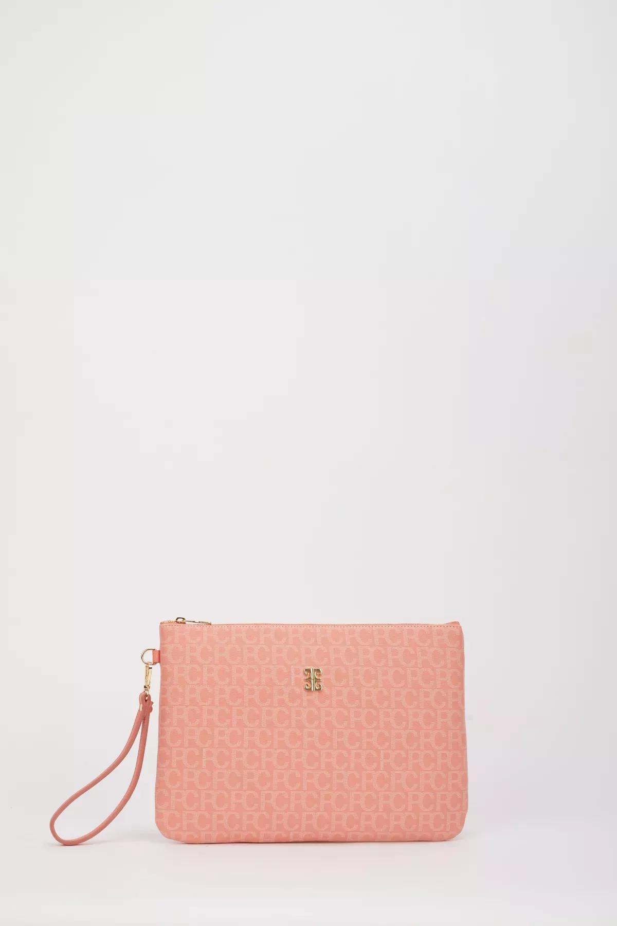 Pink Detailed Clutch Bag, , medium