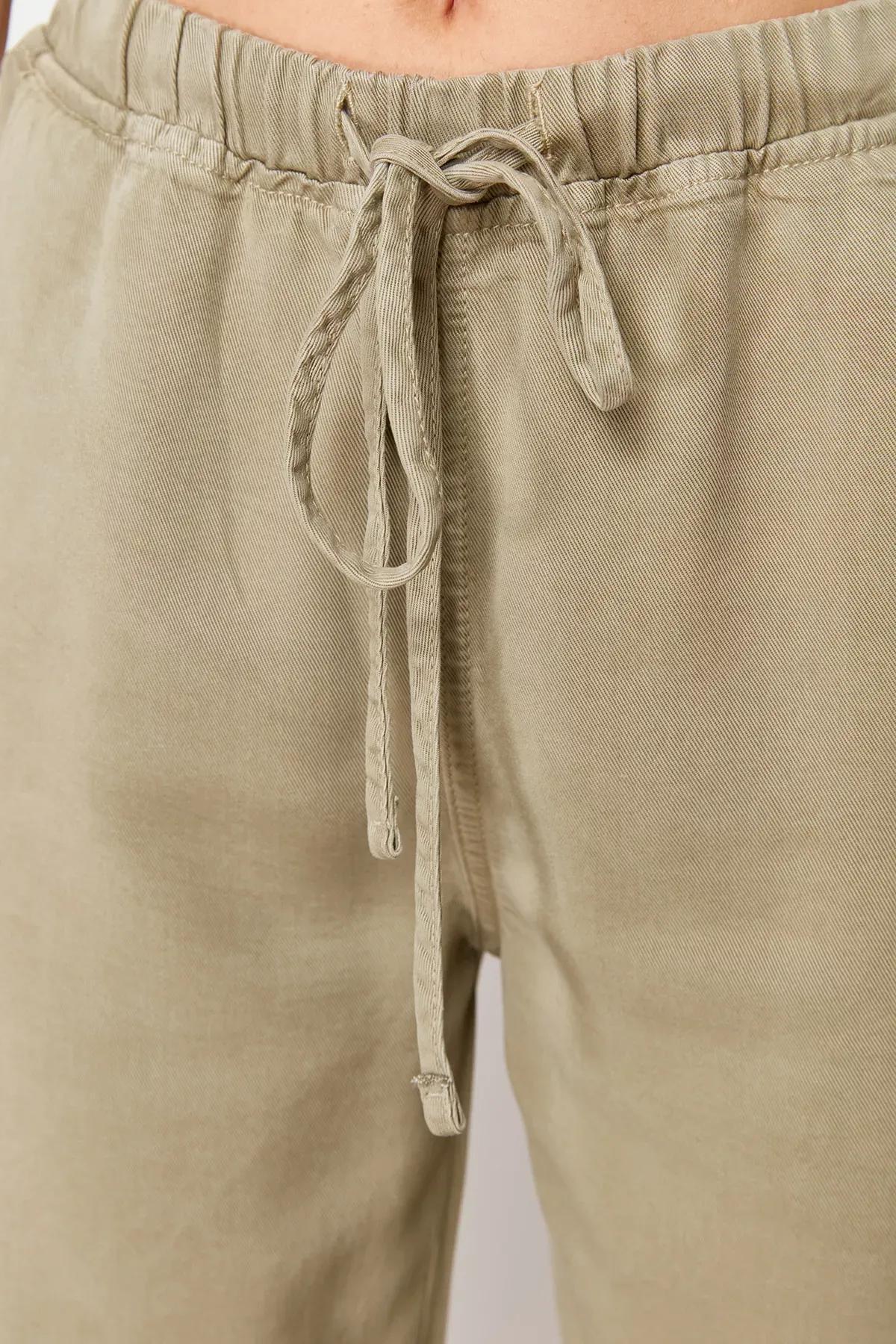 Green Browncel High-Waist Jeans with Elastic Waist, Khaki, large image number 4