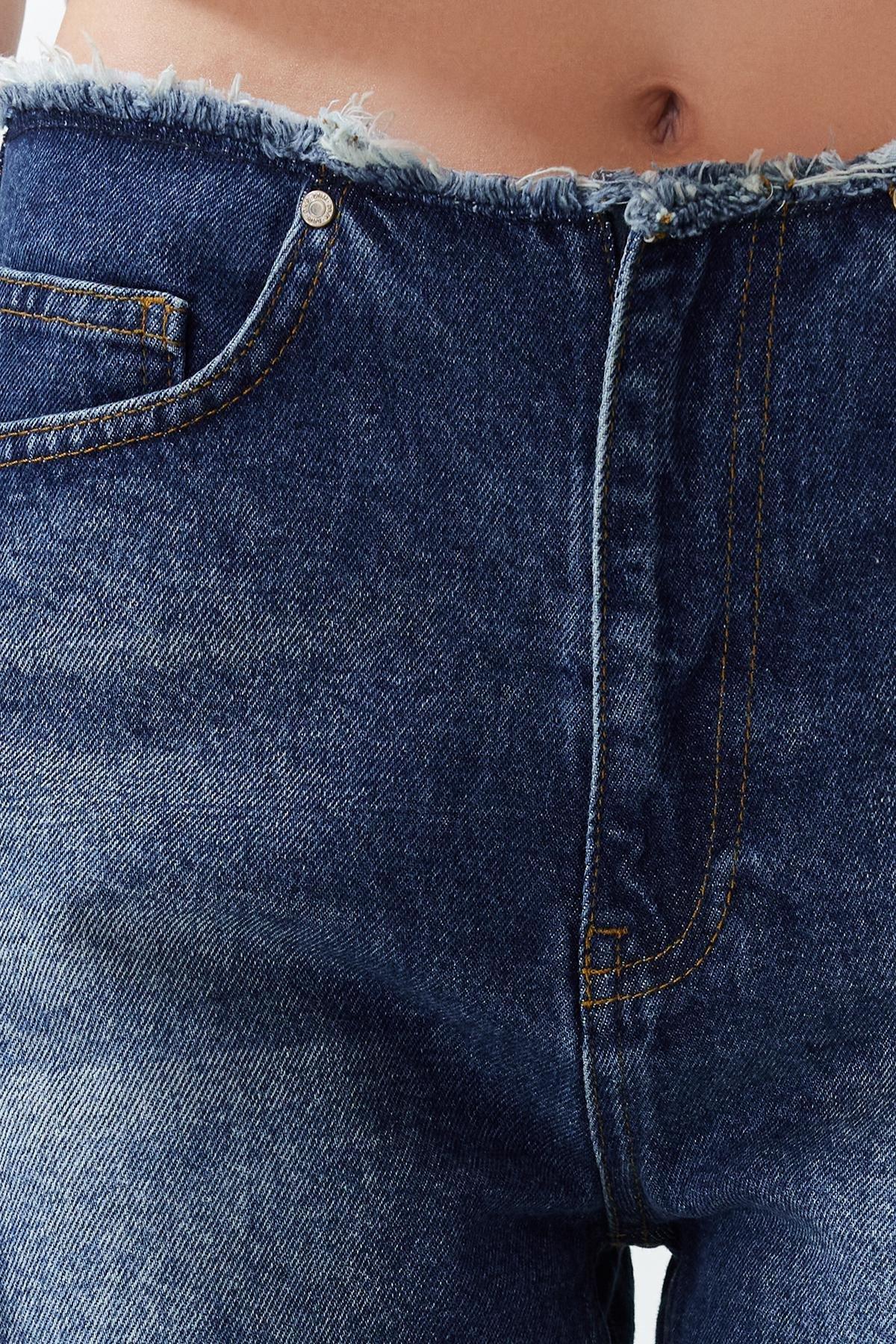 Blue More Sustainable Denim Shorts with Tassel Waist & Bermuda TWOSS24SR00056, , large image number 3