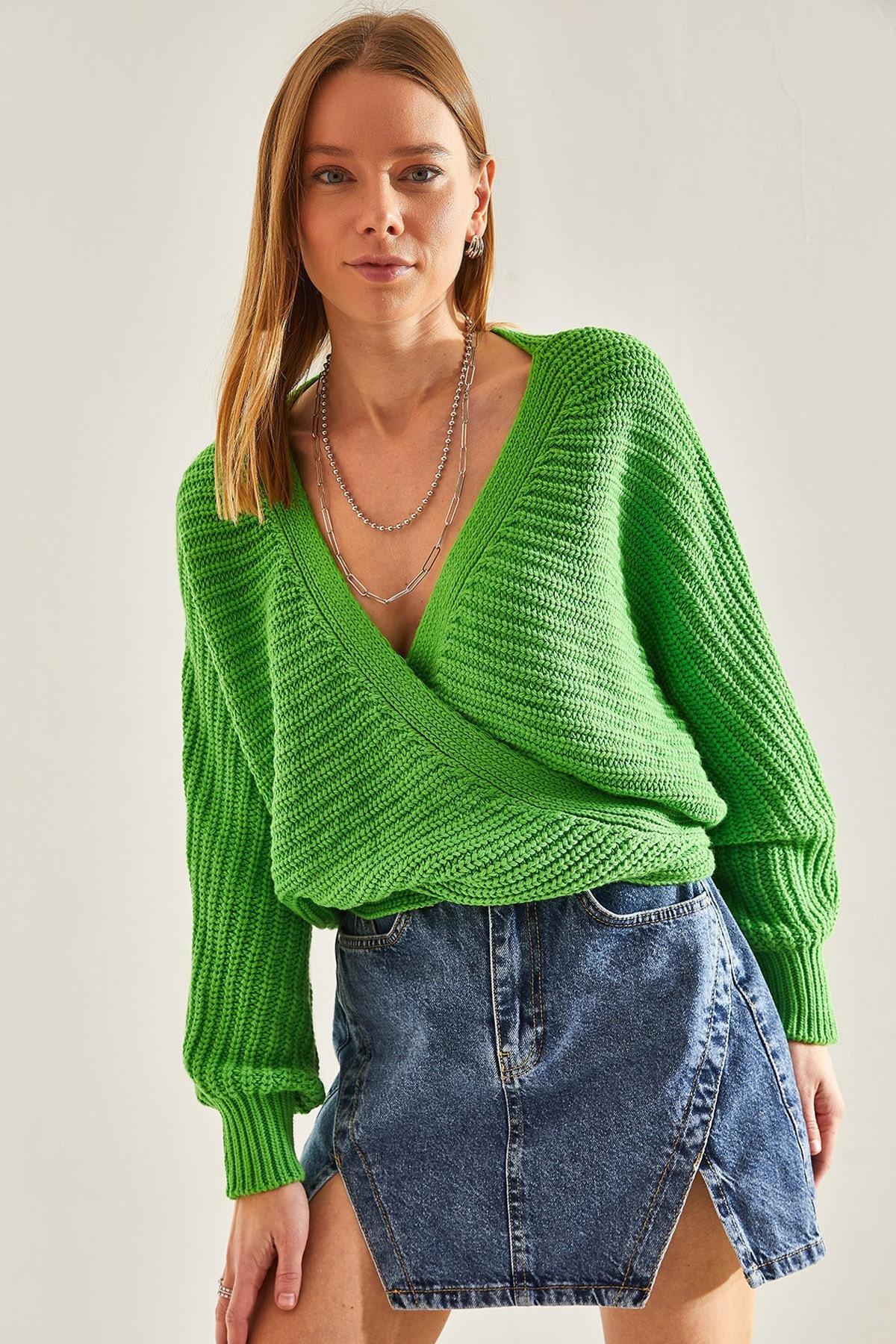 Green Detailed Knitted Cardigan, C101_2444, large image number 0