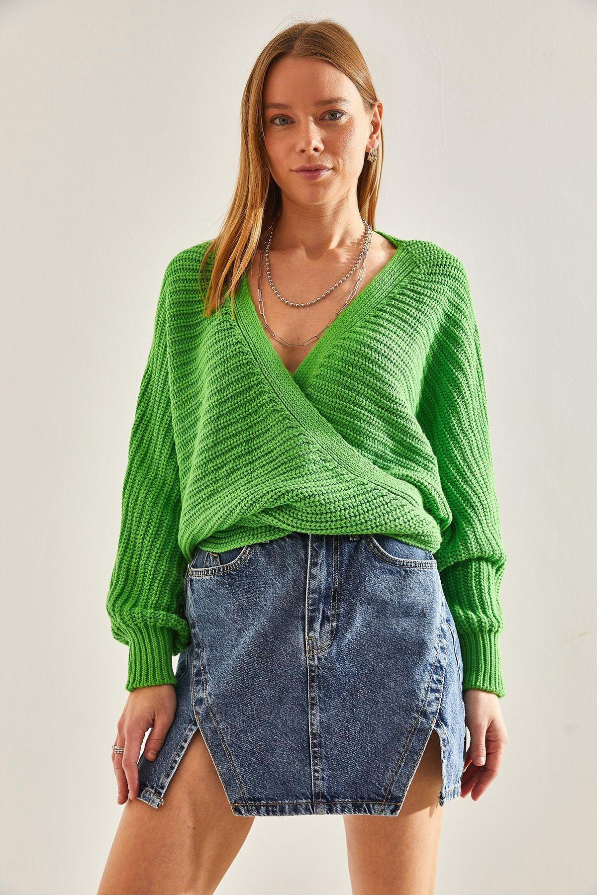 Green Detailed Knitted Cardigan, C101_2444, large image number 1