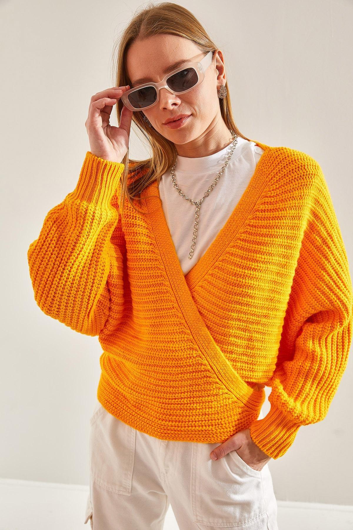 Yellow Detailed Knitted Cardigan, Yellow, large image number 0