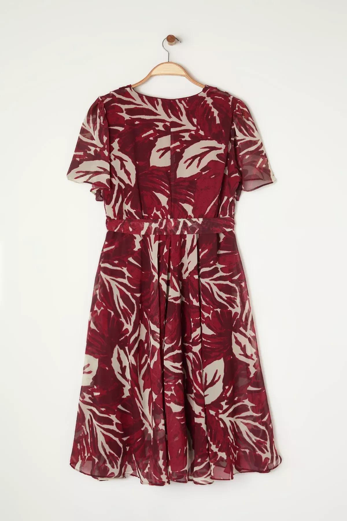 Multicolour Red tropical leaf dress, C101_1706, large image number 6