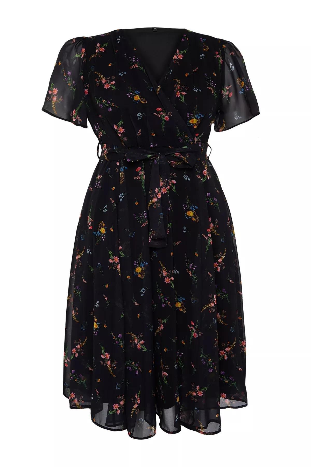 Multicolour Floral A-Line Midi Dress, Very colorful, large image number 5