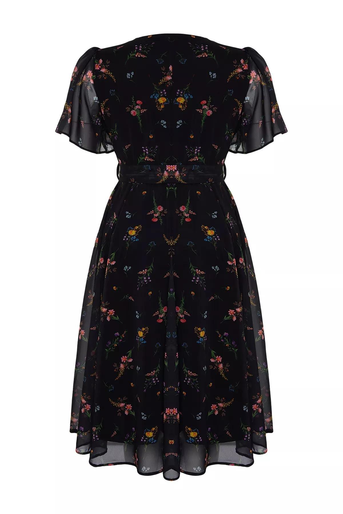 Multicolour Floral A-Line Midi Dress, Very colorful, large image number 6